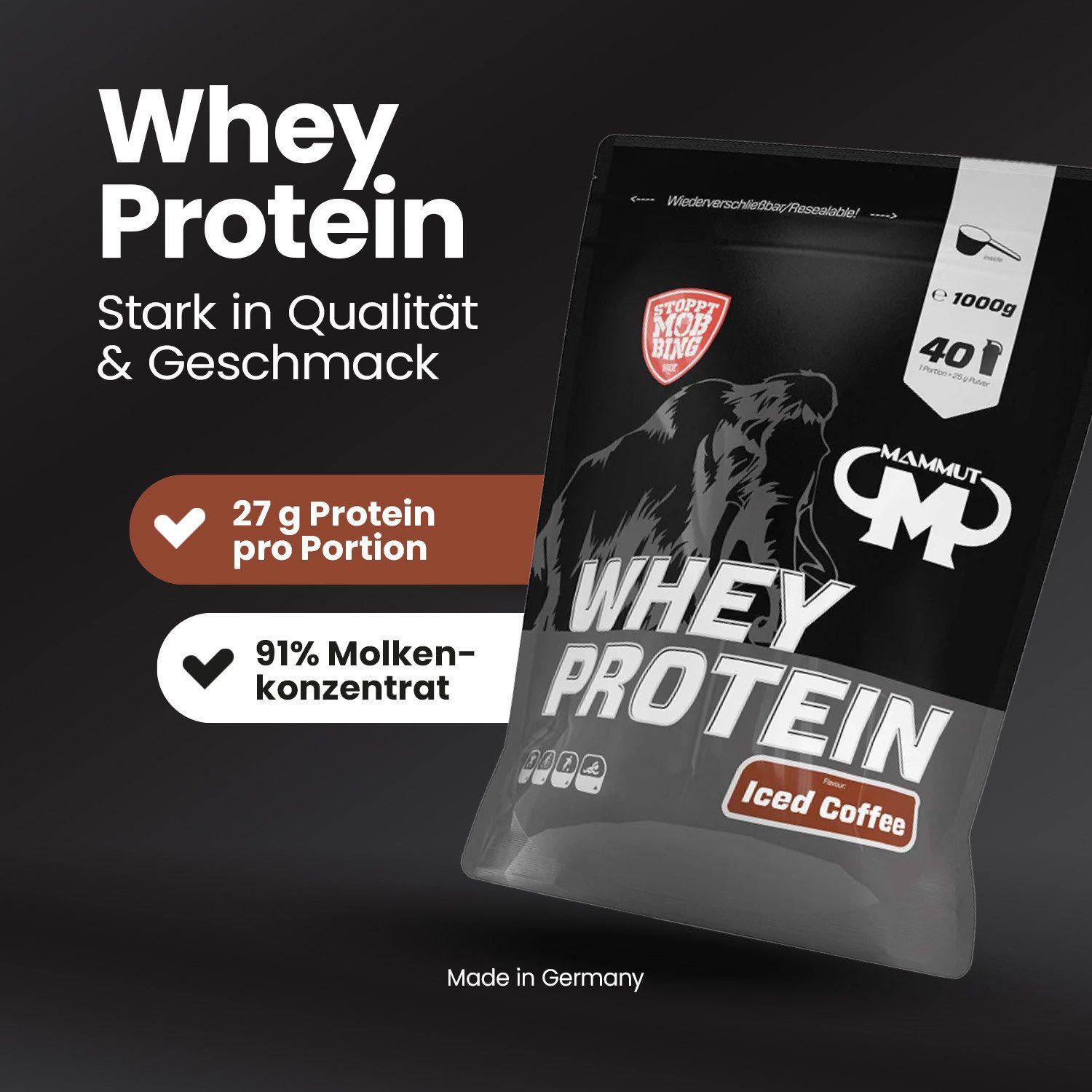 Mammut Nutrition Whey Protein - 1000 g Zipp-Beutel Pulver, 1000 g