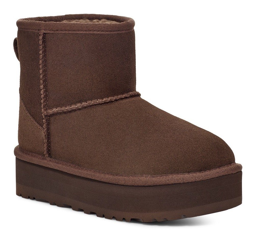 Warmfutter UGG mit PLATFORM Plateaustiefel CLASSIC KIDS' CEDAR MINI BURNT