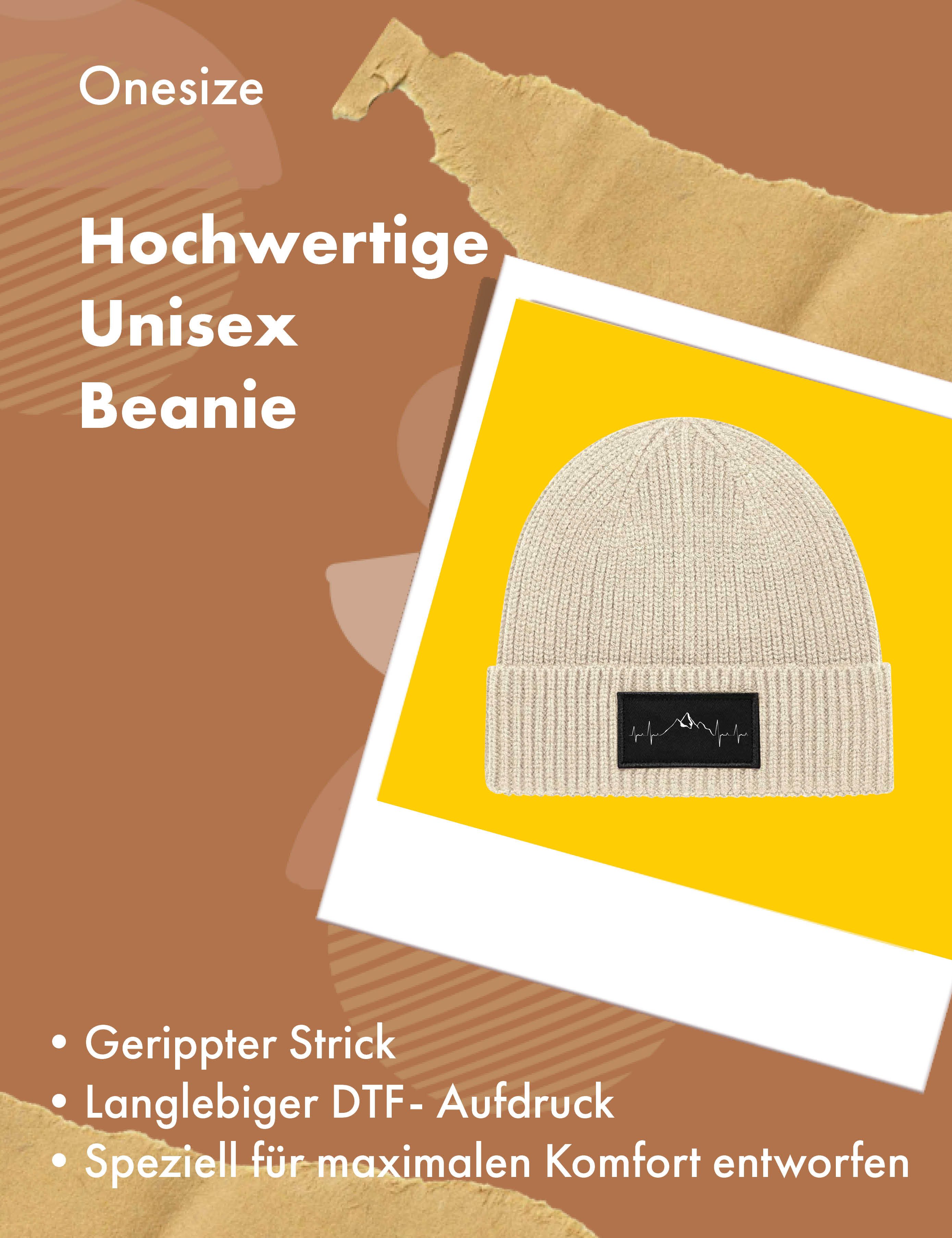 Youth Designz Beanie Unisex Strick Beanie Mütze mit Heartbeat Mountain Aufdruck Geschenk mit lustigen Print für Damen und Herren