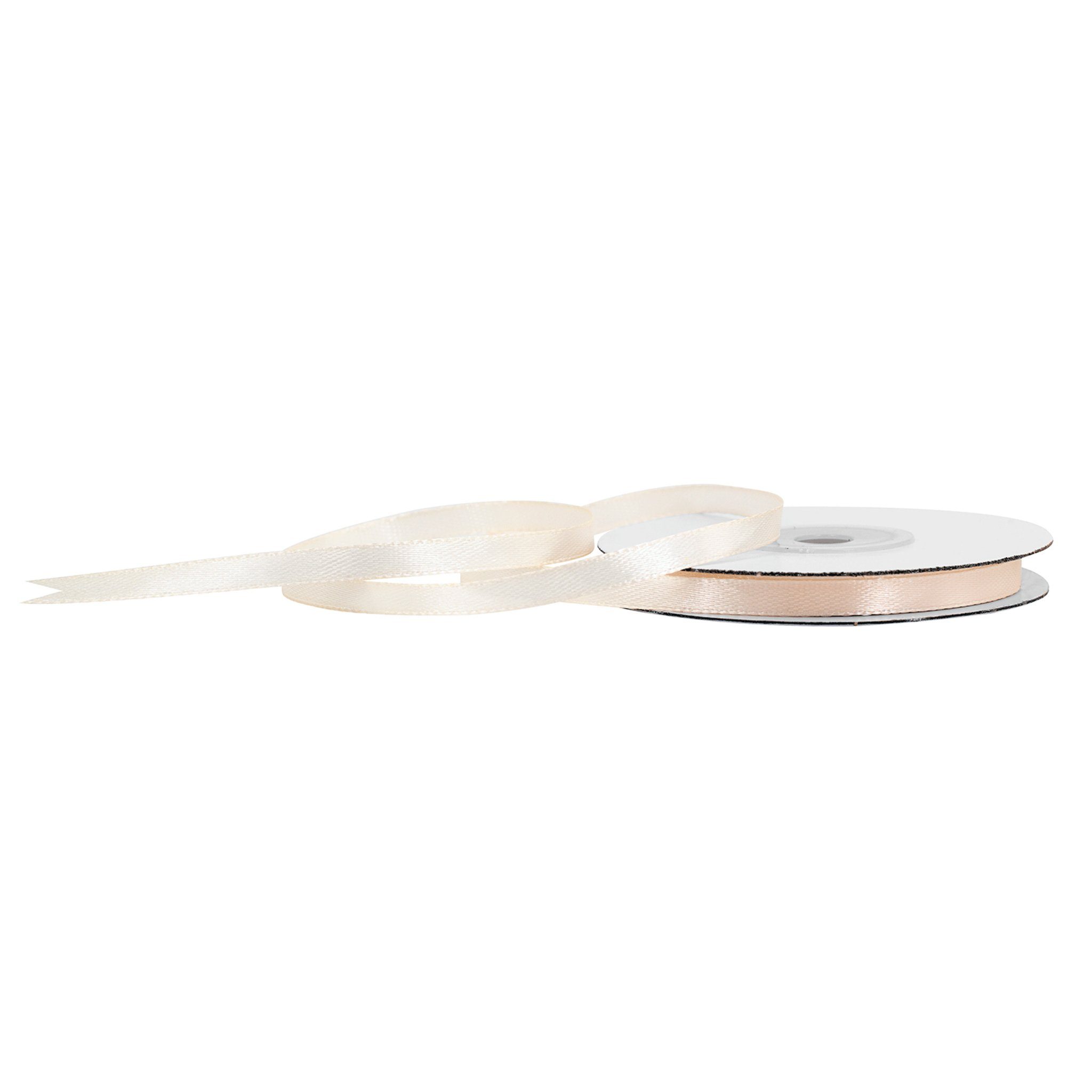 Creativery Satinband, Satinband 6mm x 25m Rolle Champagner