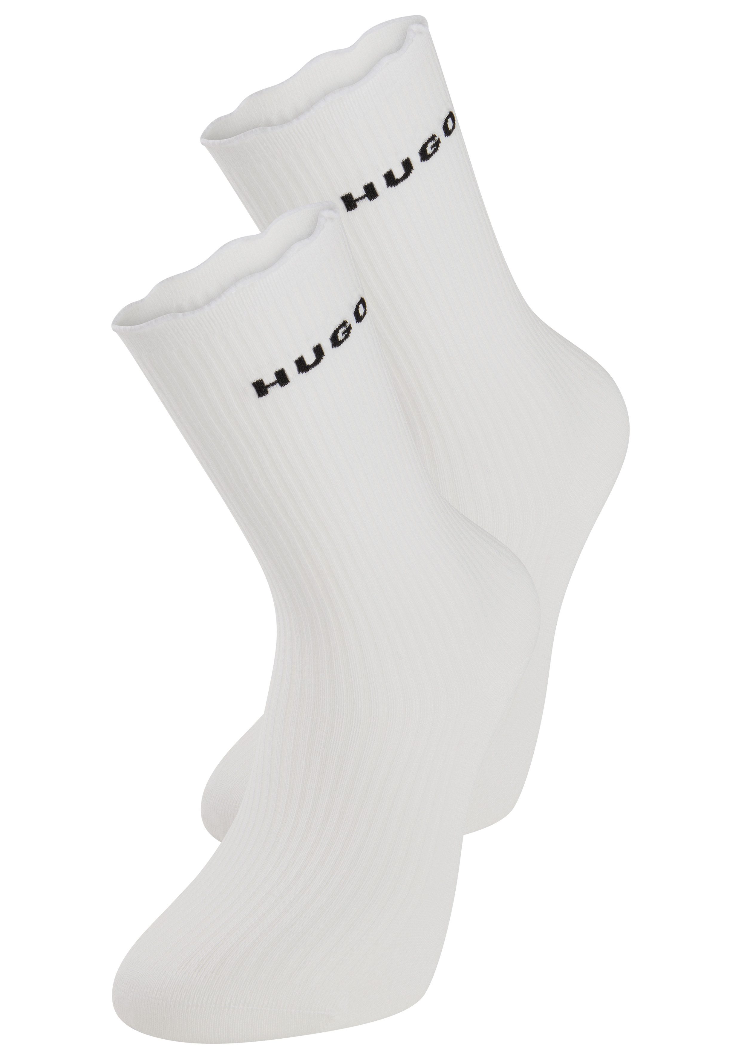 HUGO Basicsocken 2P RS LETTUCE CC W (2-Paar) Bund leicht gekräuselt