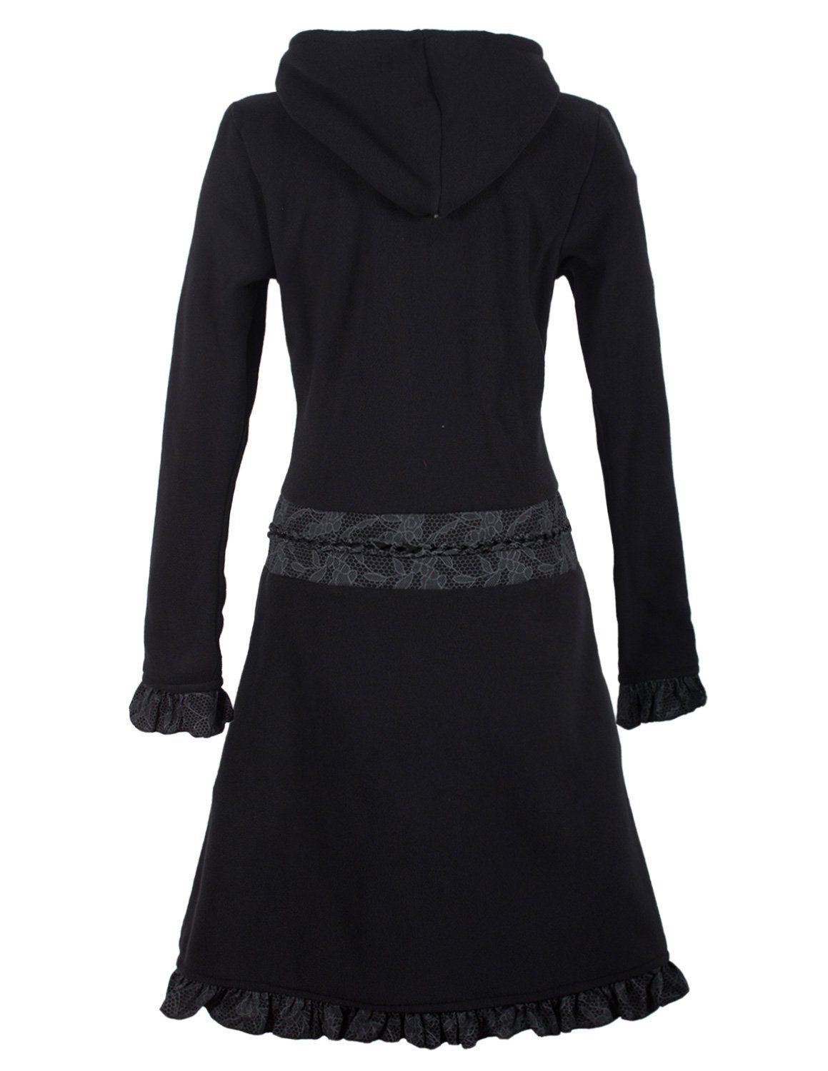 Vishes Wintermantel Warmer Elfen Fleecemantel mit Kapuze und Rüschen Kapuze günstig online kaufen
