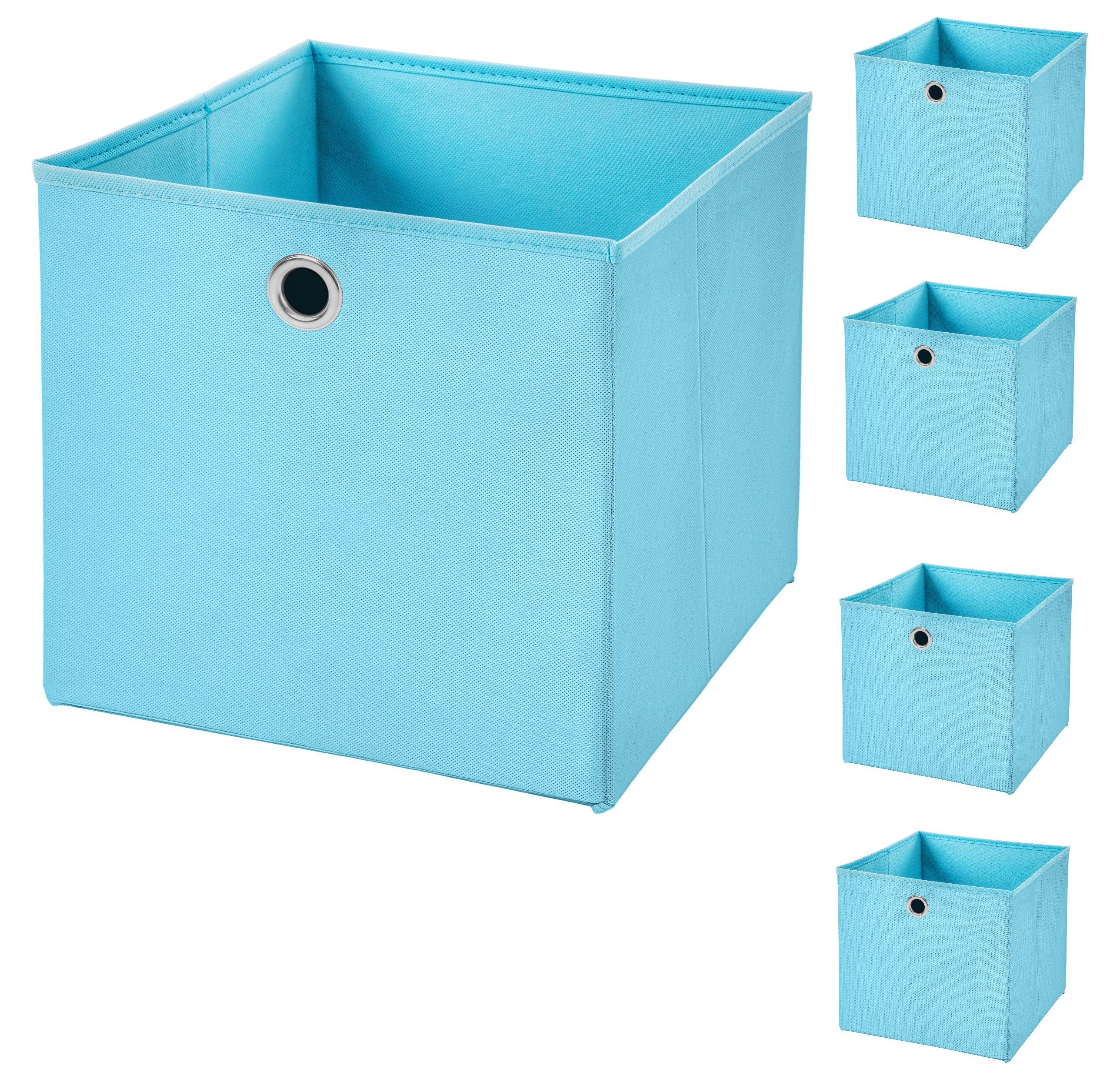 StickandShine Faltbox 5 Stück Faltboxen 28 x 28 x 28 cm faltbar ohne Deckel  Aufbewahrungsbox in verschiedenen Farben (5er SET 28x28x28) 28cm