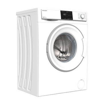 Sharp Waschmaschine weiss ES-HFB714AWA-DE, 7,00 kg, 1400 U/min, AquaStop, SoftTouch, LED-Display, Inverter Motor, Kindersicherung