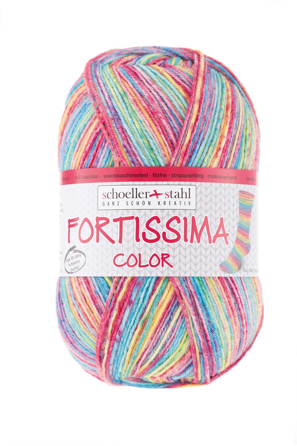 Schoeller + Stahl Fortissima Socka 4-fach Color Häkelwolle, 420 m, pflegeleicht, formstabil und hoher Tragekomfort