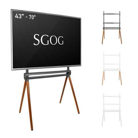 SGOG TV Ständer skandinavisches Design TV Bodenständer Staffelei Standfuss Stativ für Fernseher Monitor Halterung von 43 bis 70 Zoll Monitorständer