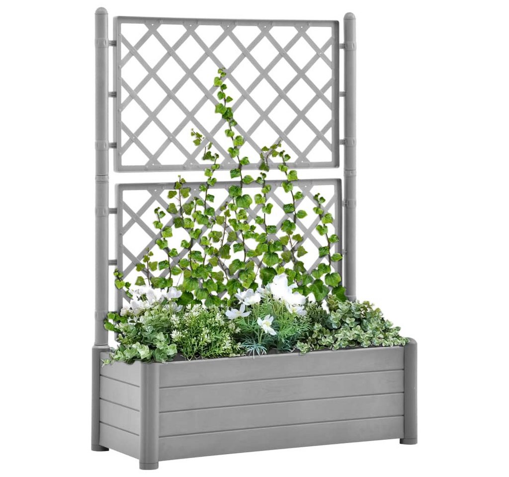 Thumbnail - Vellora Blumenständer Pflanzkübel mit Spalier 100x43x142 cm PP (1 St., Frostschutz), Abtropfboden