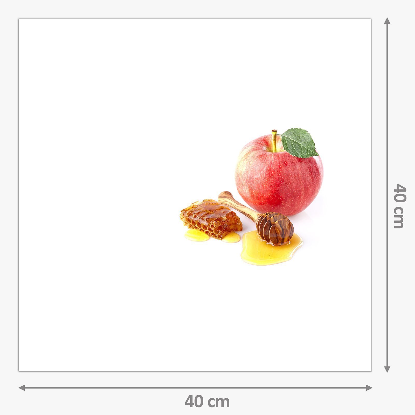 Küchenrückwand mit Primedeco und Spritzschutz Honig Apfel Glas Küchenrückwand Motiv