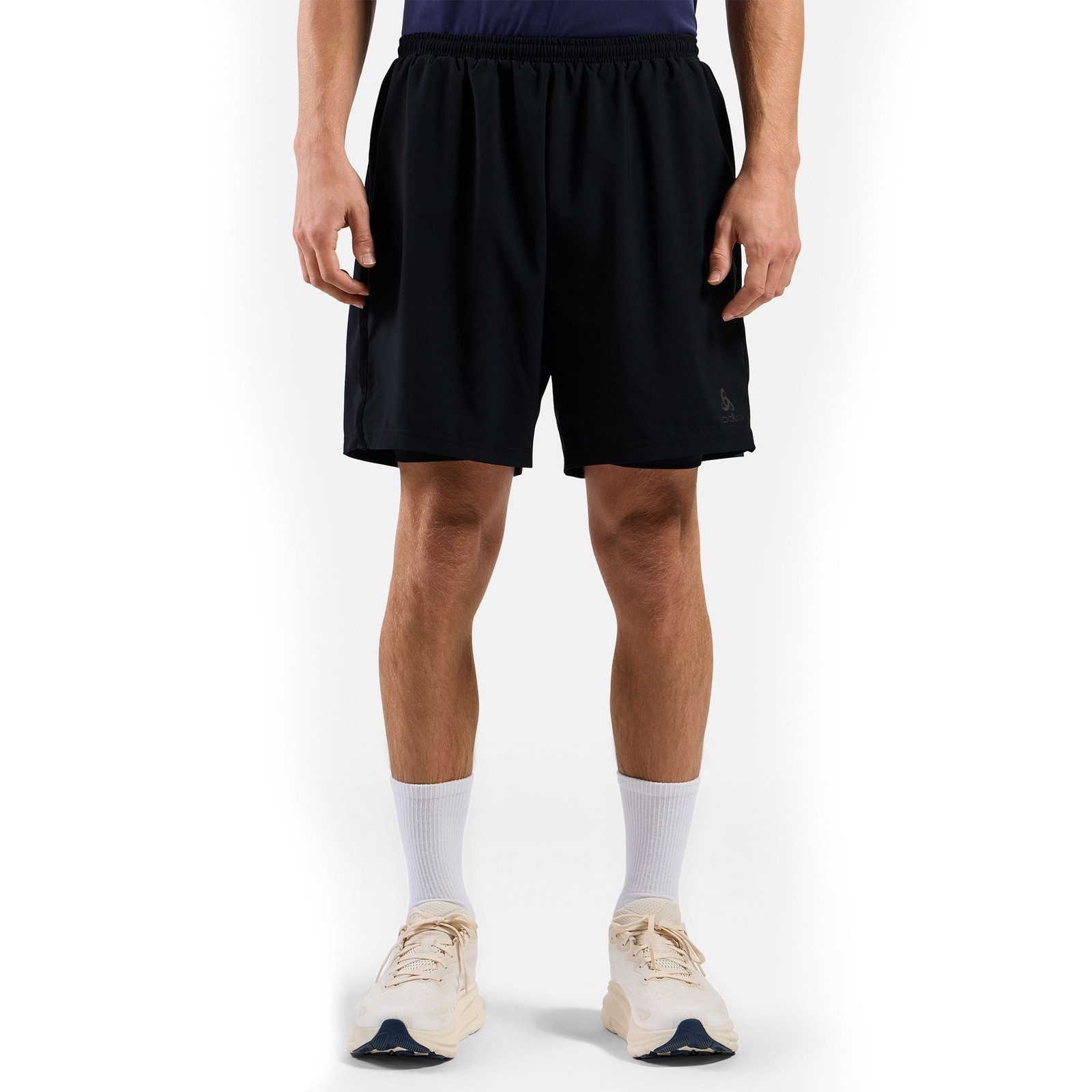 Odlo 2-in-1-Hose 2-in1 Short Essential 6 Inch mit Odlo-Logo auf linkem Bein