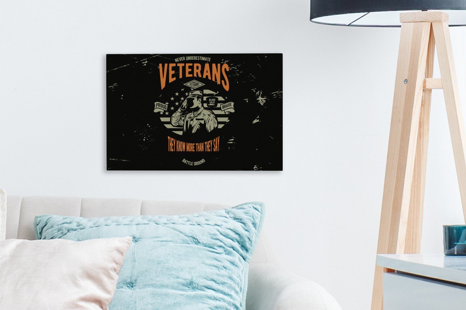 Leinwandbilder, 30x20 cm Aufhängefertig, OneMillionCanvasses® St), Retro, - Wandbild (1 - Leinwandbild Wanddeko, Amerika Militär