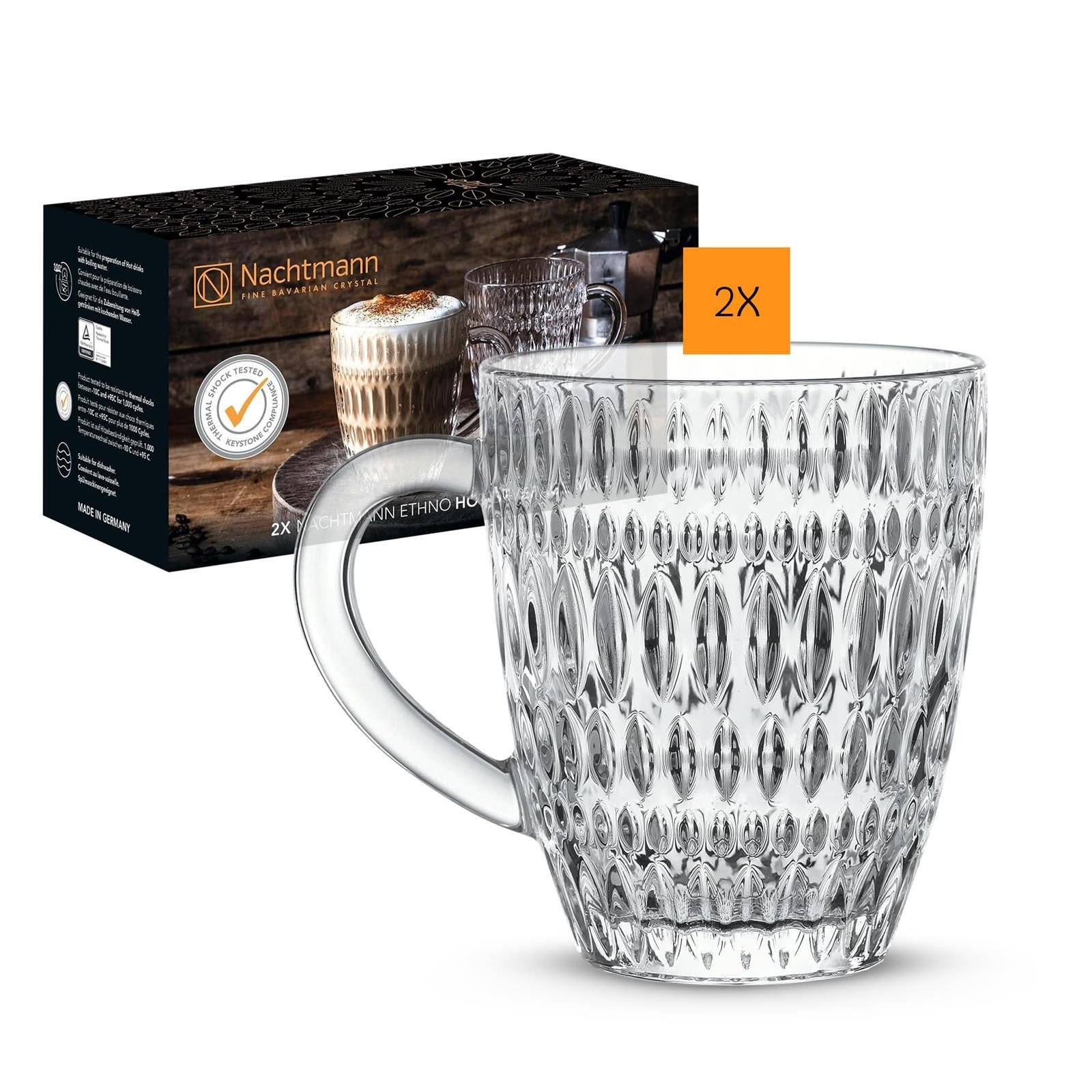 Nachtmann Becher Ethno Barista Kaffeebecher 392 ml 2er Set, 2-tlg., Glas