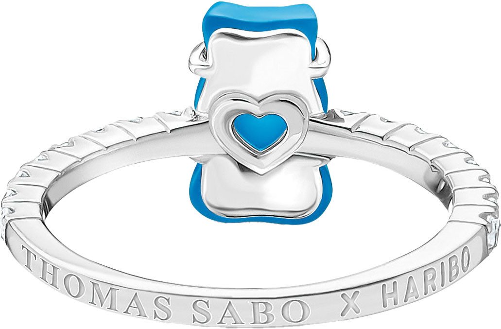 THOMAS SABO Fingerring THOMAS SABO x HARIBO Schmuck: Ring mit Goldbär, mit Kristallglas, Zirkonia (synth)