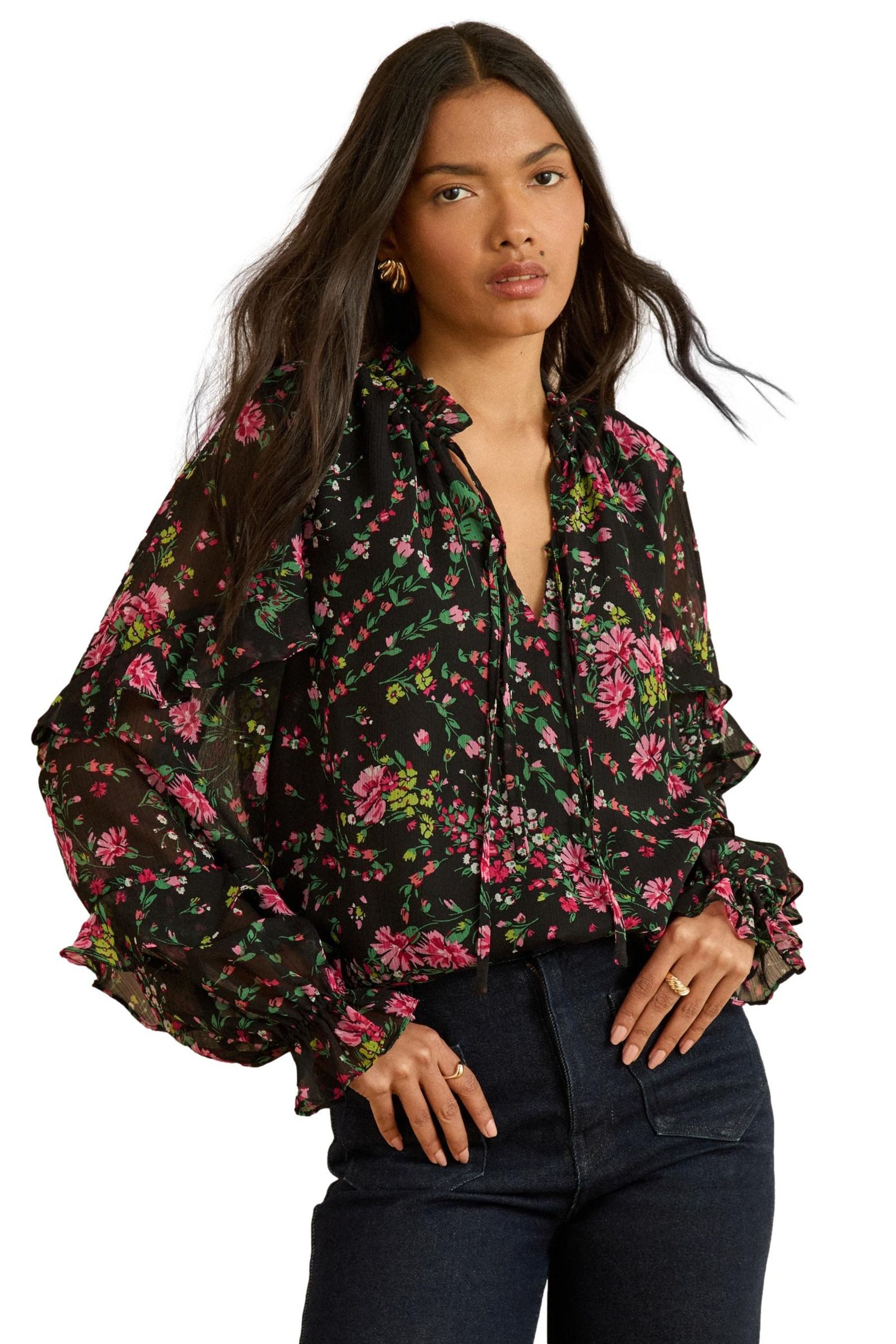Love & Roses Rüschenbluse Love & Roses Bluse mit Kerbkragen, Kurzgröße (1-t günstig online kaufen