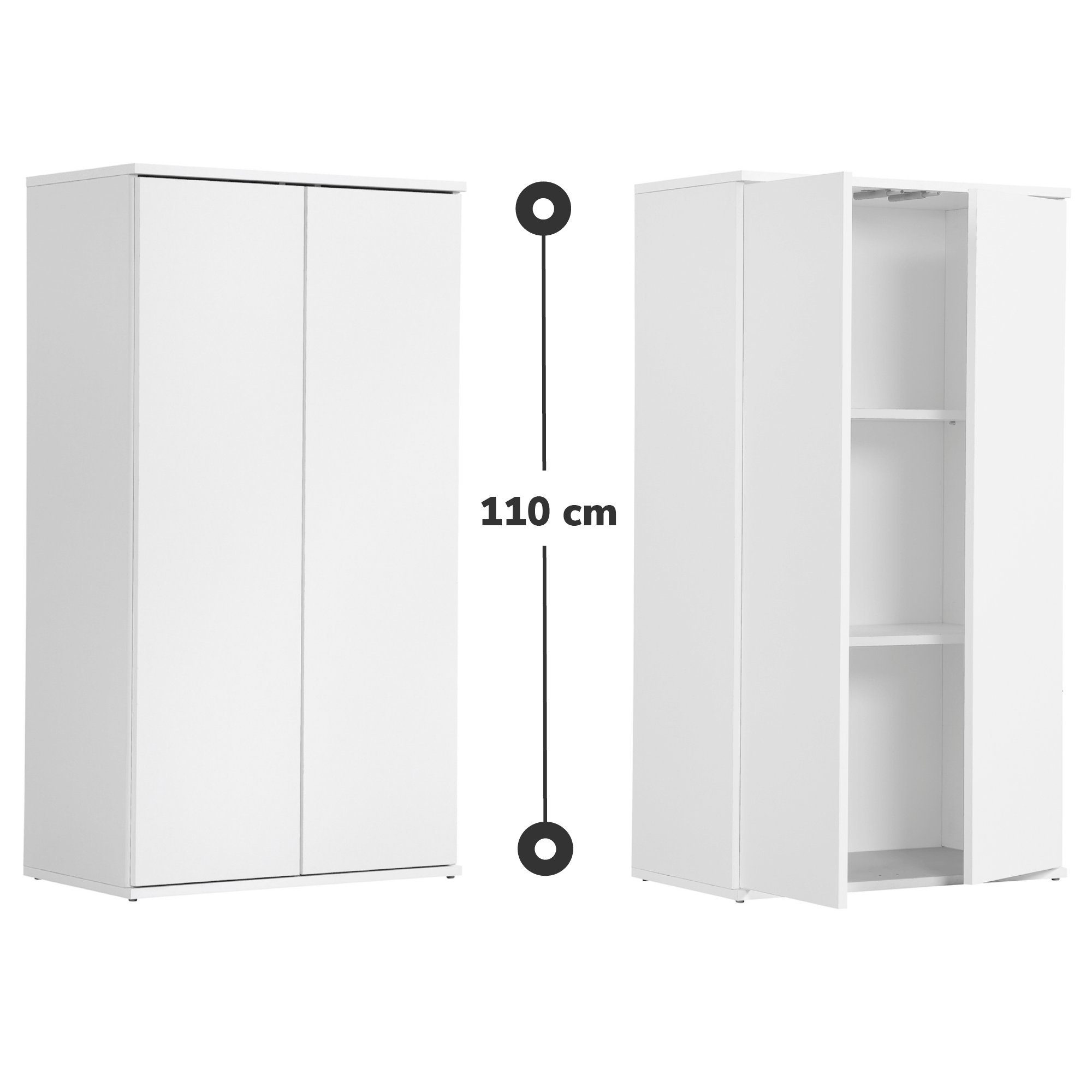 mokebo Mehrzweckschrank »Der Schlanke« in Weiß, auch als Aktenschrank