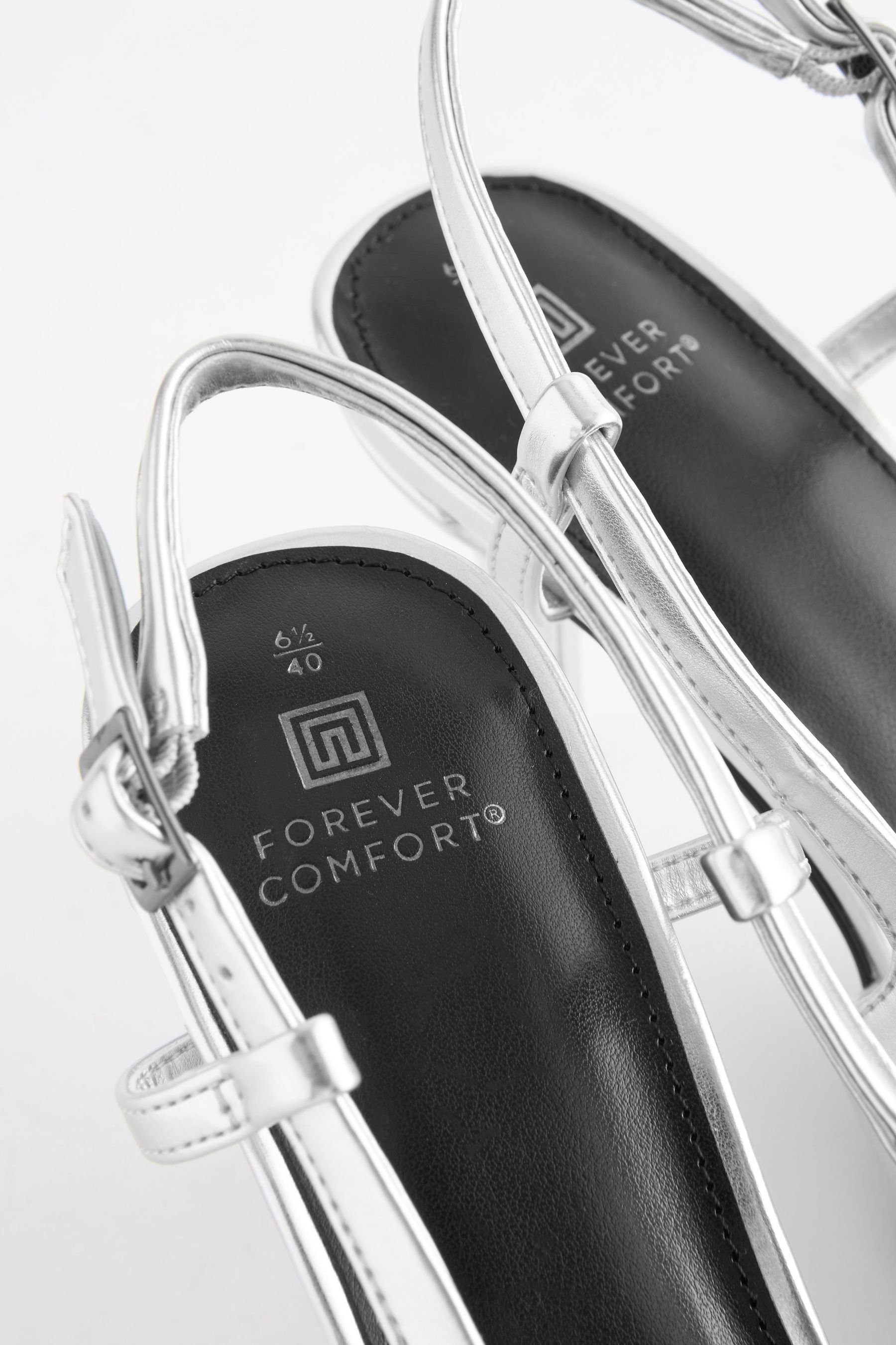 Next Forever Comfort® Hohe Slingback-Schuhe Slingpumps Silver (1-tlg)