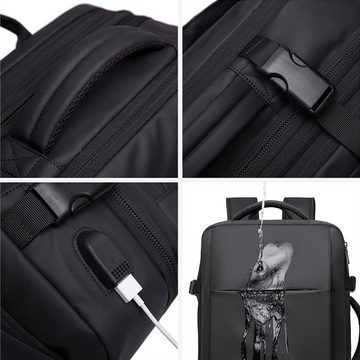 XDeer Reiserucksack 39L erweiterbarere Reiserucksack,Business-Laptop-Rucksack, wasserfester, diebstahlsicherer Laptop-Rucksack mit USB-Aufladung, 18 Inch Laptop-Rucksack für Männer und Frauen (Set), Vor dem Ausziehen 23L, Abmessungen 46*30*18cm; Nach dem Ausfahren beträgt das Fassungsvermögen 39 l, die Abmessungen betragen 46 x 30 x 28 cm