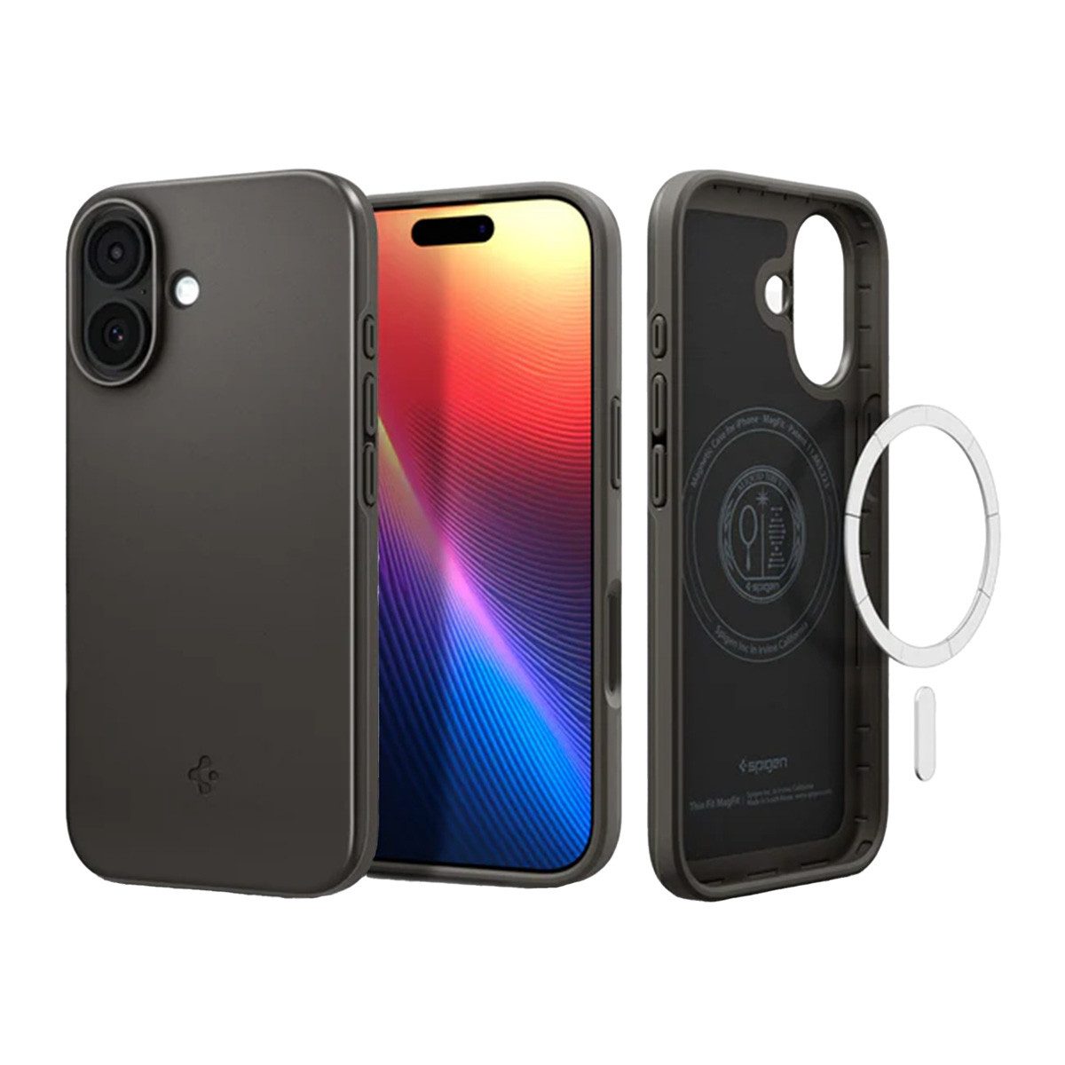 Spigen Backcover Spigen Thin Fit Backcover mit MagSafe Apple iPhone 17 - Gunmetal