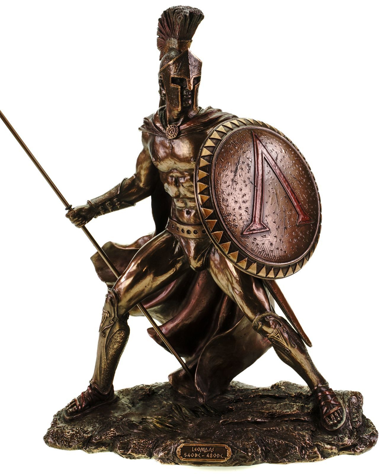 Vogler Dekofigur Dekofigur Leonidas Statue mit Schild und Speer 34 cm by Veronese
