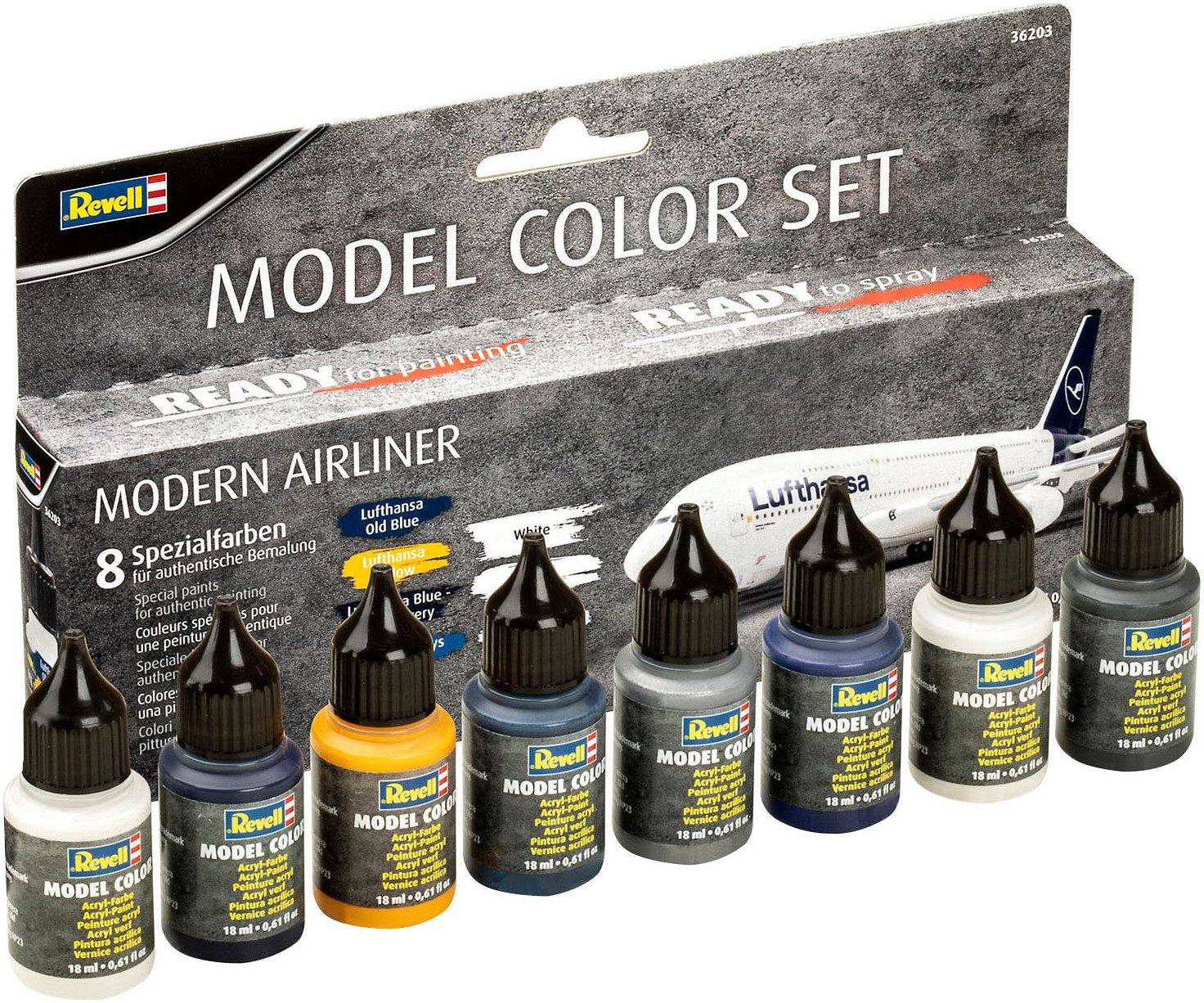 Revell® Bastelfarbe Modern Airliner (8x 18ml), Made in Germany