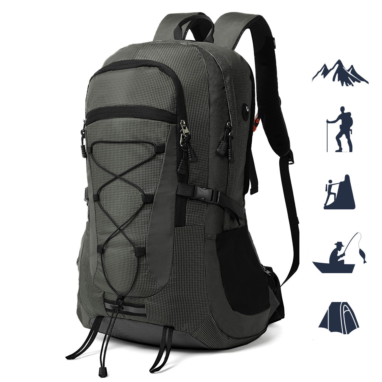 Wanderrucksack 45L Wanderrucksack Herren Damen, Wasserdicht Trekkingrucksack