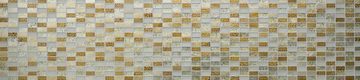 Mosani Mosaikfliesen Riemchen Rechteck Mosaik Glasmosaik Stein Retro gold beige