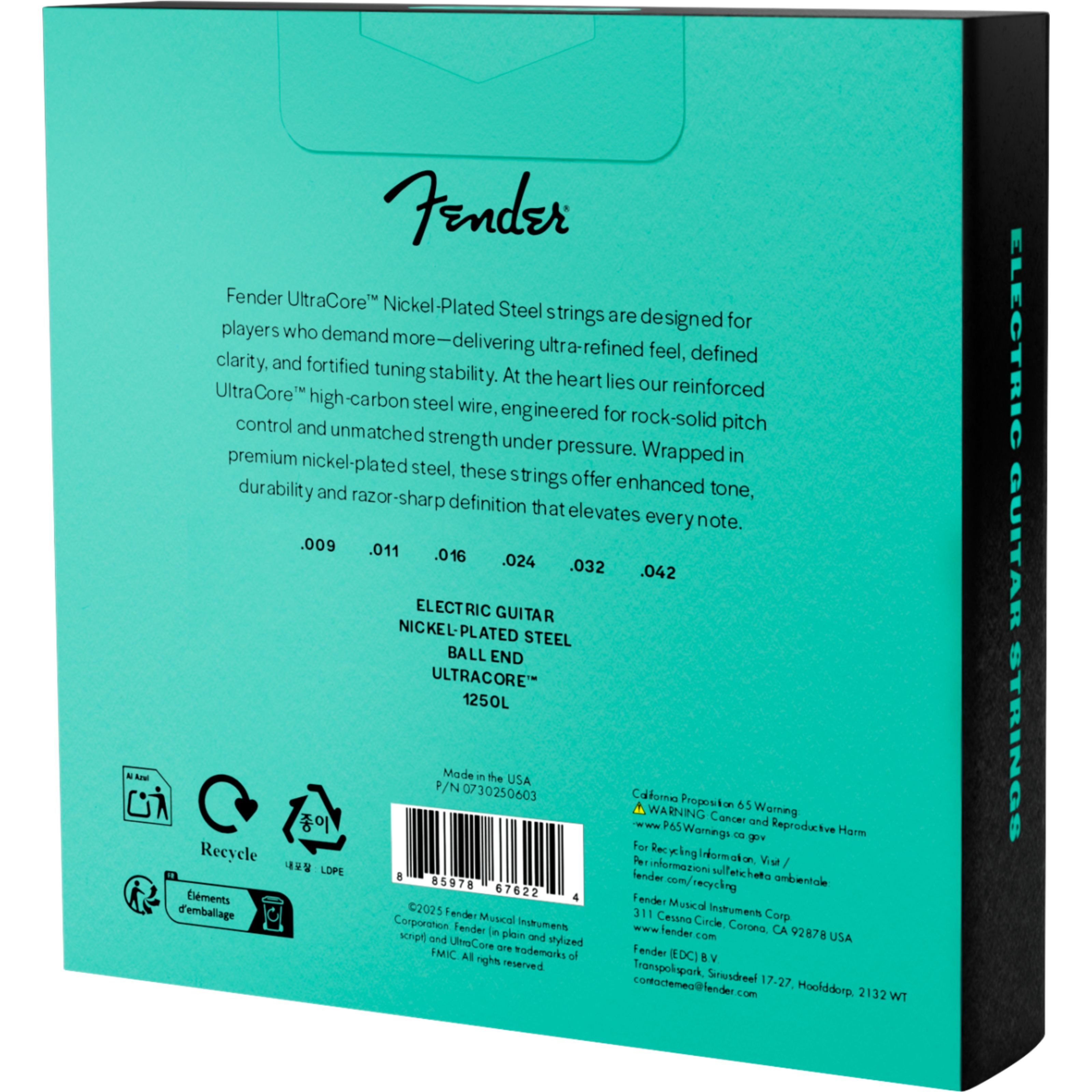 Fender Saiten, 1250L Ultracore 09-42 - 3-Pack - E-Gitarrensaiten
