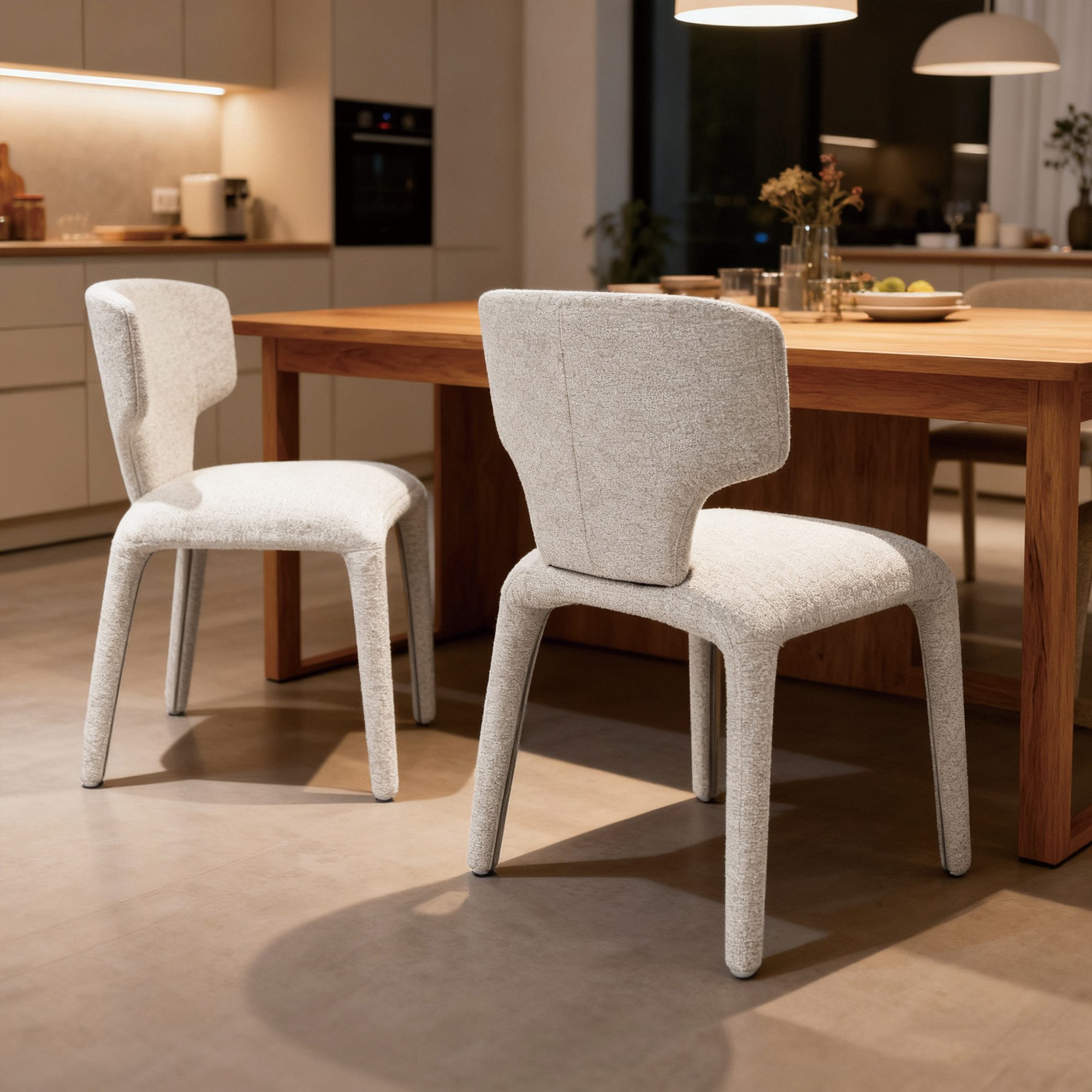 Duhome Esszimmerstuhl (8645), 2er Set, Bouclé-Material, Moderner Stil