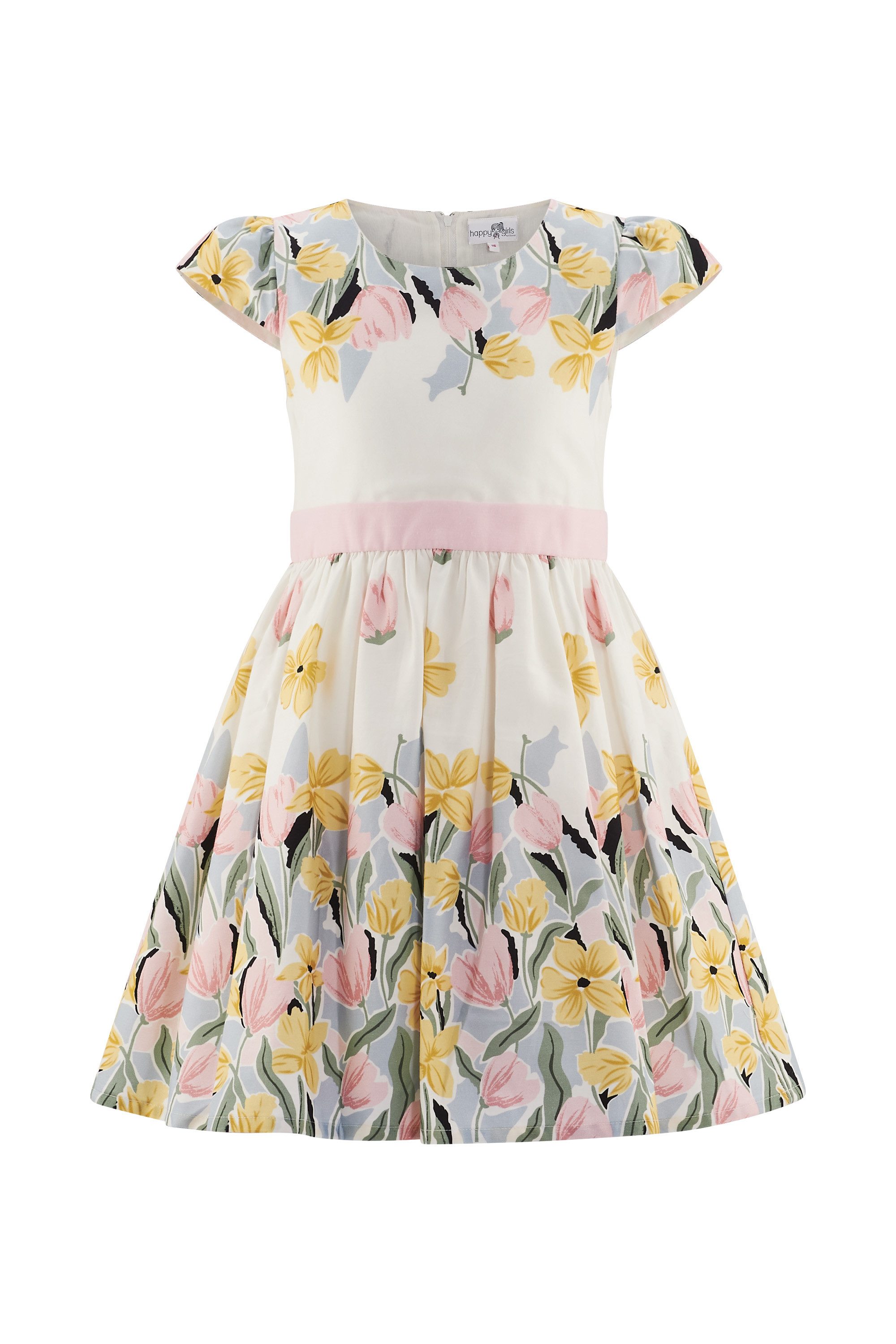 happy girls Sommerkleid mit Deko-Schleife und Nahtreißverschluss im Rücken