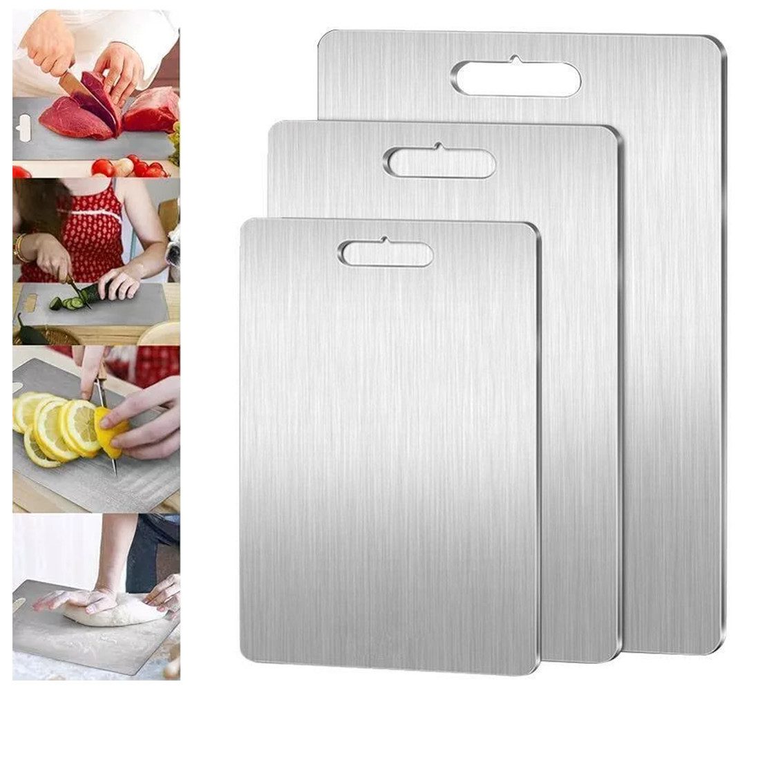 FELIXLEO Schneidebrett Titan Schneidebrett doppelseitig Küchenbrett für Camping 39 x 28 cm, (1-St)