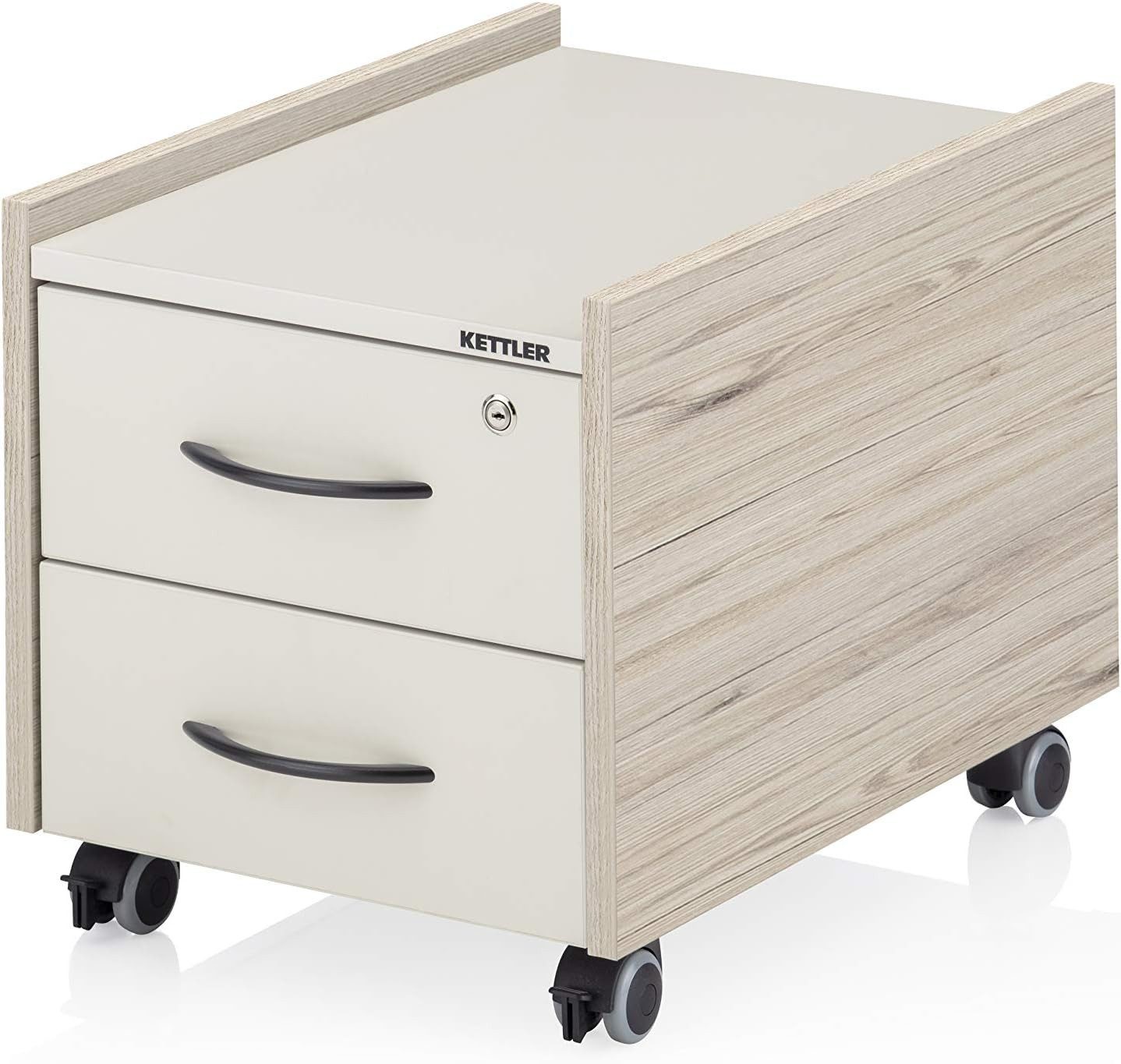 Vladon Aktenschrank Kettler (Rollcontainer Abschließbar) Abschließbar, auf Rollen, Geheimfach