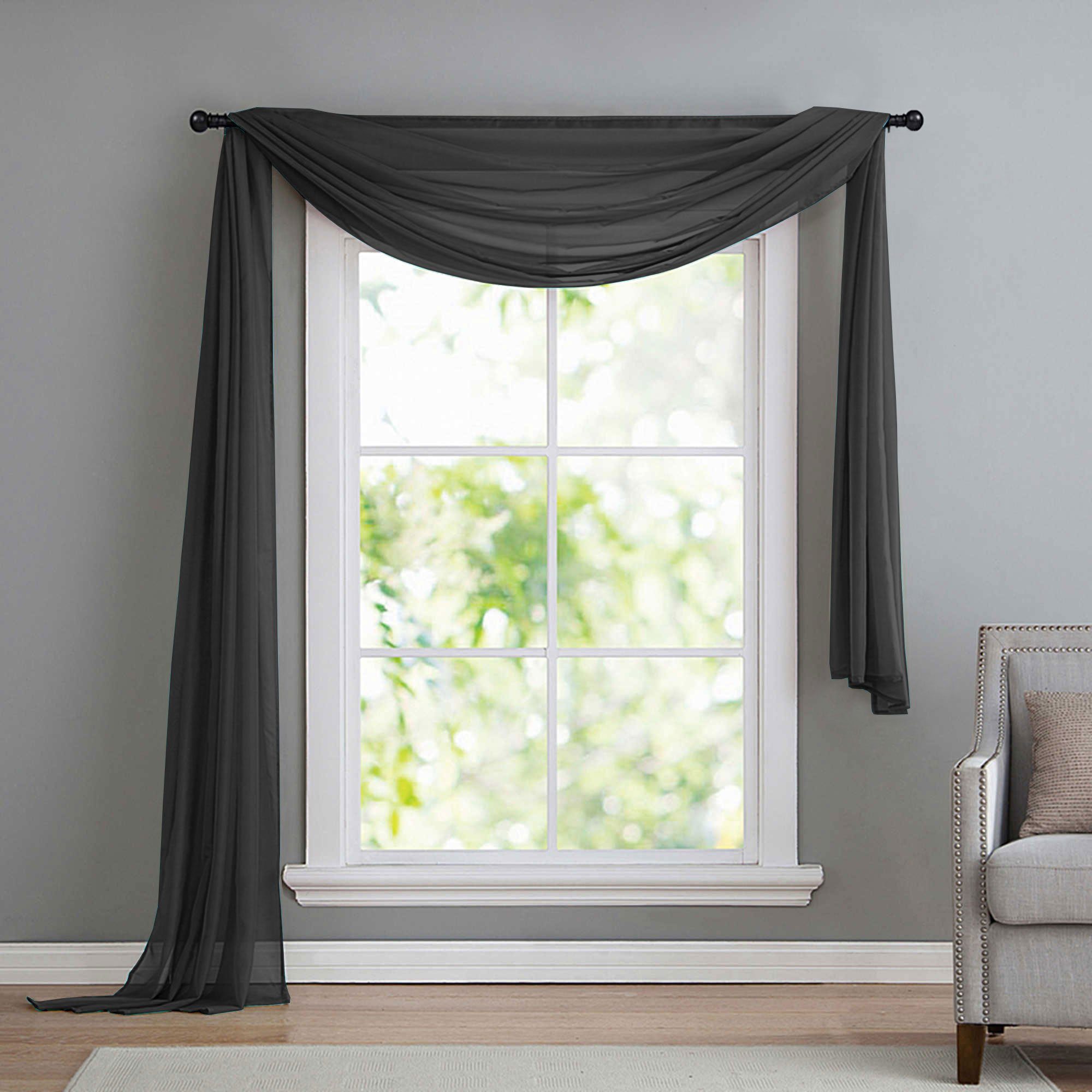 Gardinenbox Freihanddeko (1 St), ohne, transparent, Voile, Uni Volant Transparent Polyester 600cm 140cm