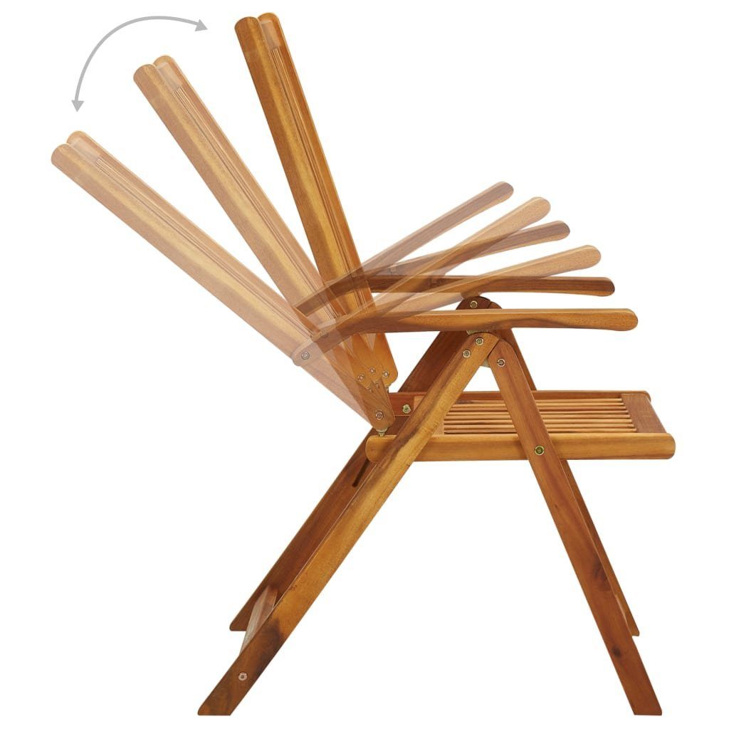mit Gartenstühle Stk Auflagen Akazie 3 Massivholz Gartenstuhl Klappbare vidaXL Holz