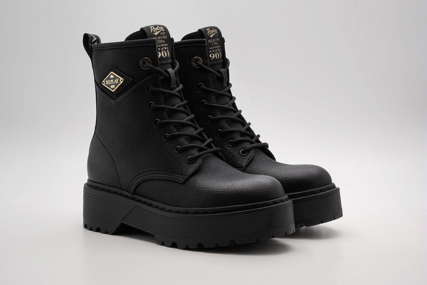 Replay LUISA FLAME Schnürstiefelette Schnürboots, Plateauboots mit Logoband an der Ferse