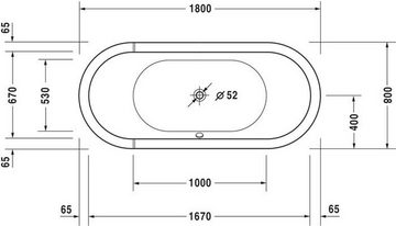Duravit Einbauwanne Duravit Oval-Badewanne STARCK 1800x800mm