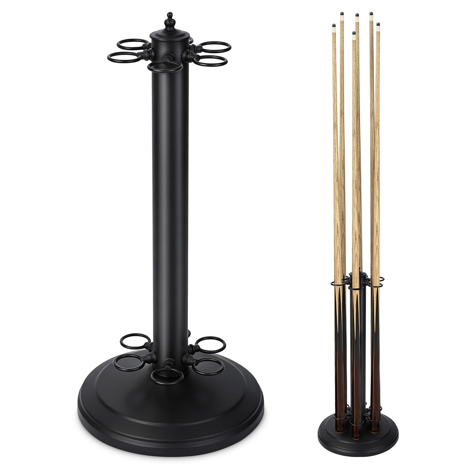 JOYOLEDER Billardqueue Billard Queue Halter, 6-loch Billardqueue Halterung, Metall, (Freistehender Billard-Queue-Rack, Billard-Queue Ständer), Queueständer Pool Queue Rack für Heim, Bar, Club