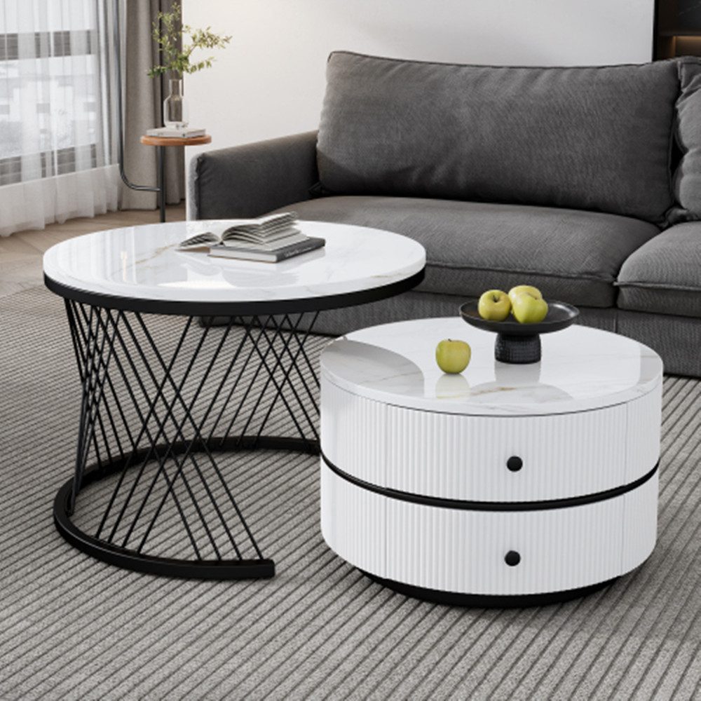 XDeer Couchtisch 2-teiliges Couchtisch-Set,Runde Tische mit günstig online kaufen