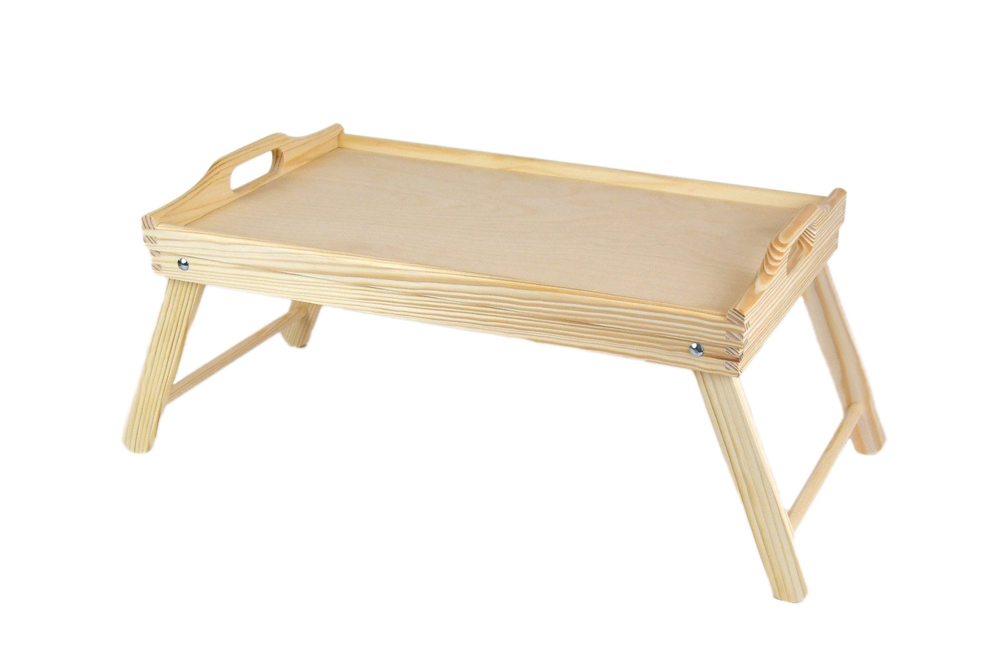 MyBer® Tabletttisch Holztablett Beistelltisch Betttisch Laptop Tablett aus Holz (1-St., 1 Tisch, Frühstücktablett), mit klappbaren Füßen portabler Tisch 50/30/25,5 cm PM-TC710