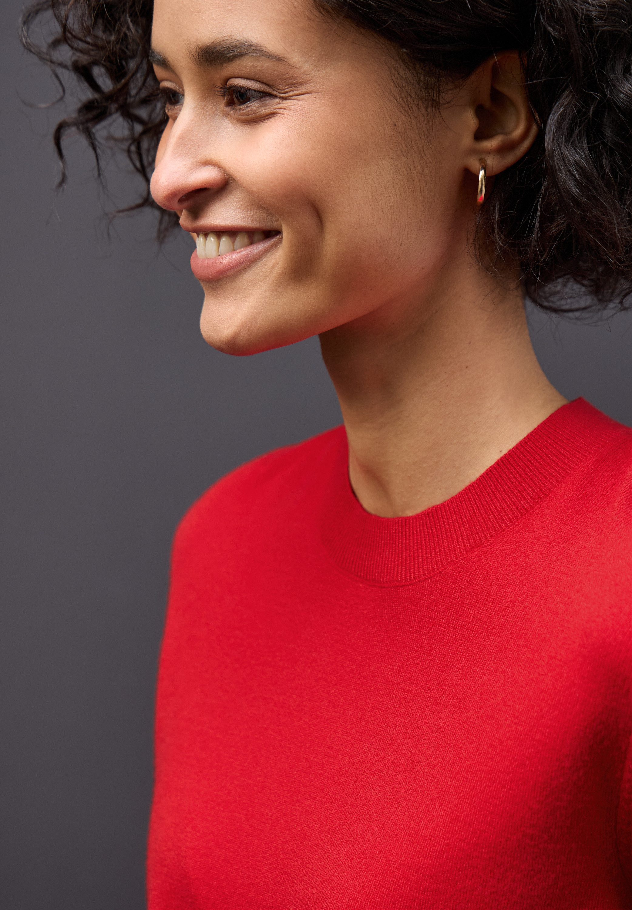 STREET ONE Rundhalspullover mit Rippbündchen günstig online kaufen