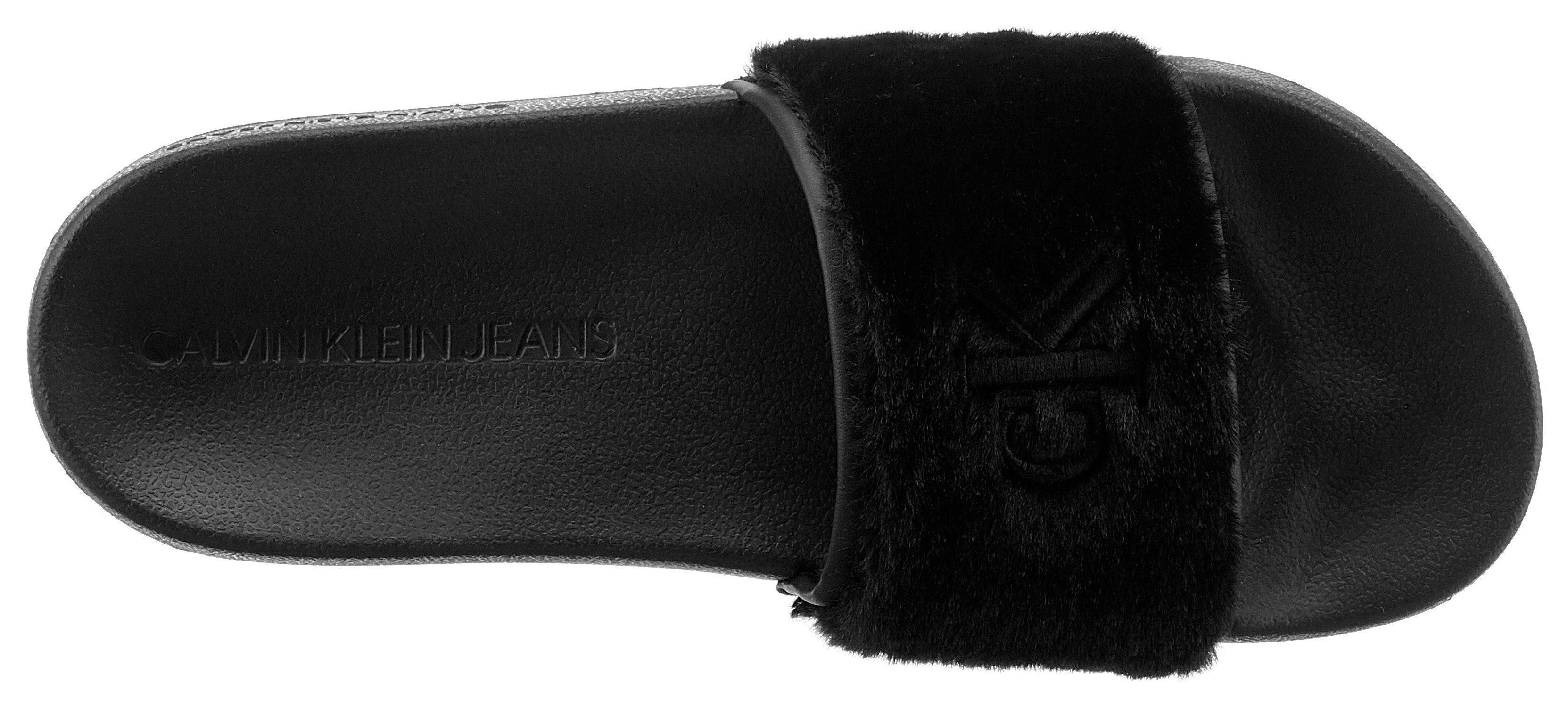 schwarz Schlupfen Pantoffel Jeans FUR Calvin Klein zum SLIDE