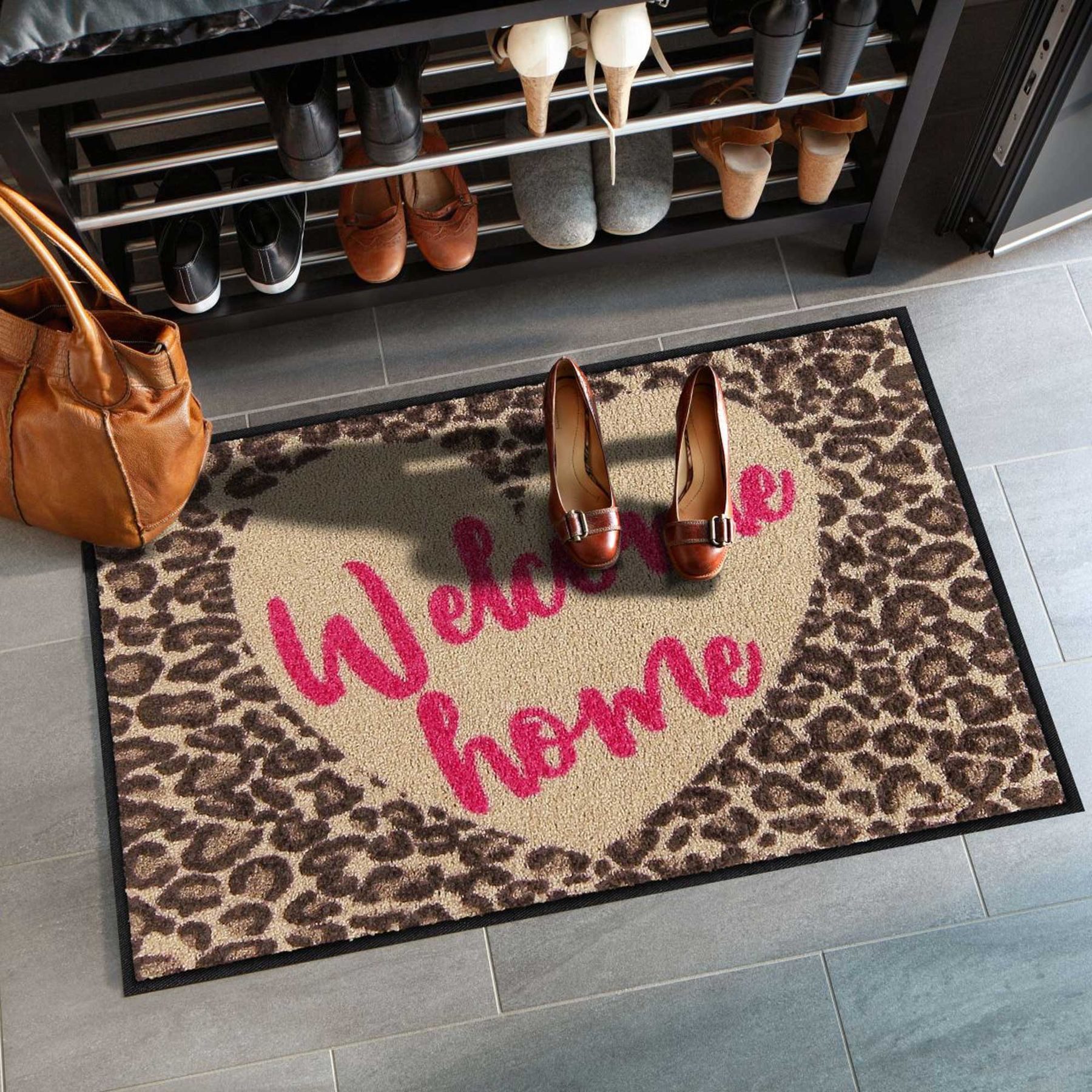 Salonloewe Fußmatte Fußmatte 50x75 Leo Fashion pink, Eingangsmatte normal, Höhe: 500 mm