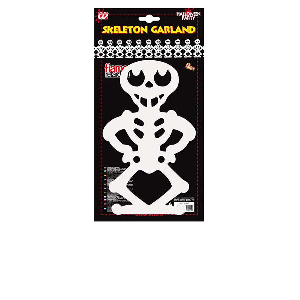 Widmann S.r.l. Girlande Girlande Halloween Papier Skelette, 3m