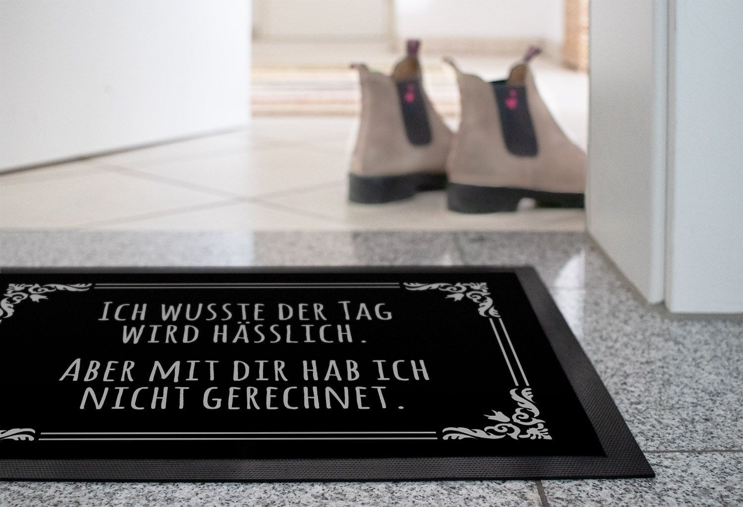 MoonWorks Fußmatte Fußmatte mit sarkastischem Spruch Ich wusste der Tag wird hässlich, rechteckig – Bild 5 von 5