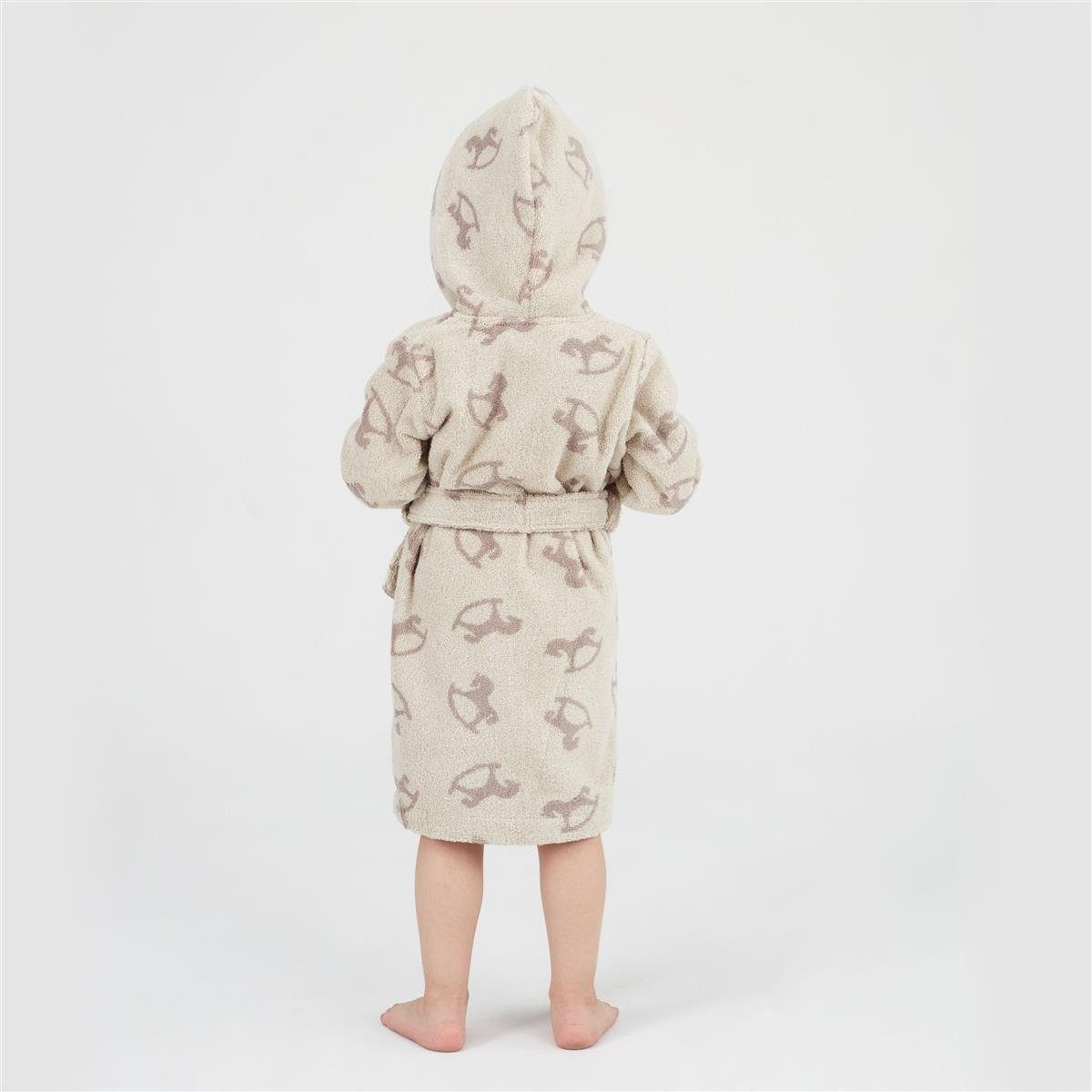 SEI Design Kinderbademantel Babybademantel für Gürtel, inkl. Langform, Bademantel Bio-Baumwolle, Kapuze, Junge und Geschenkverpackung Mädchen, 100