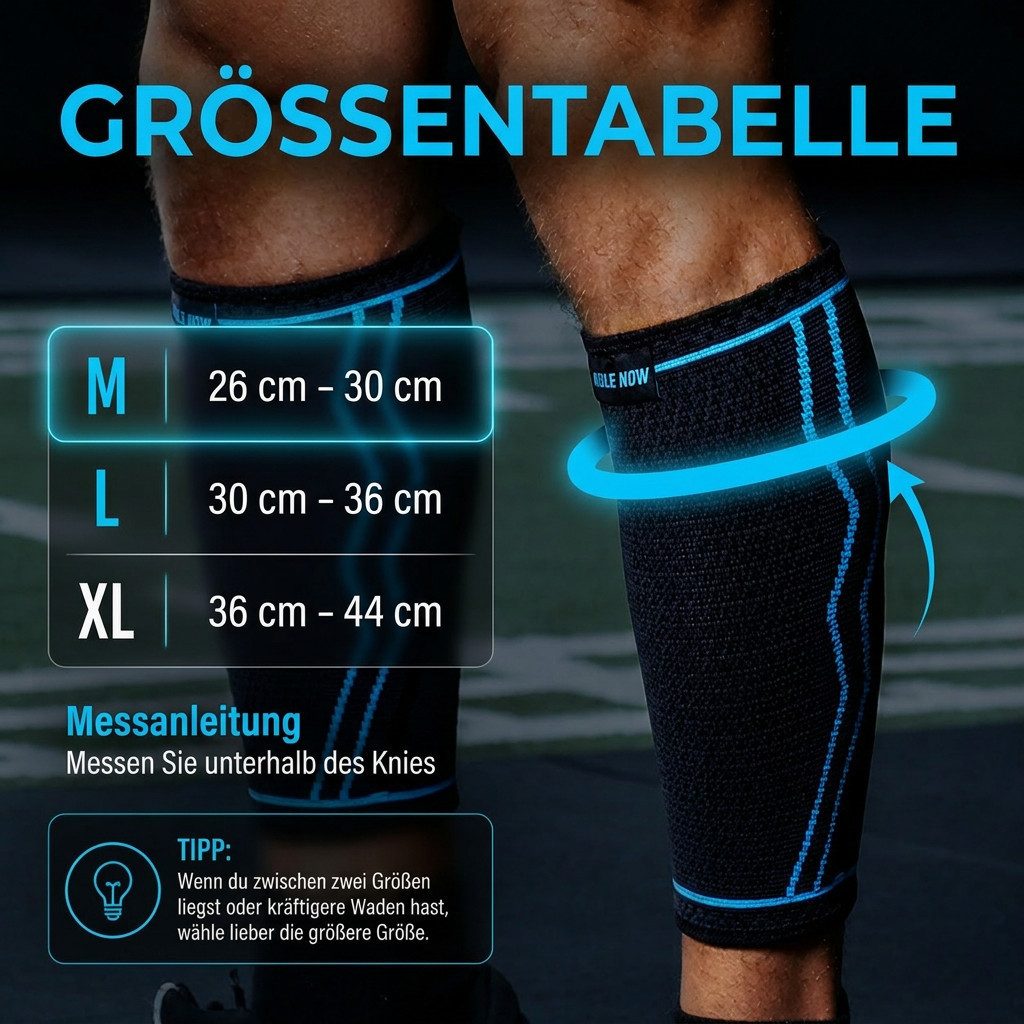 AGILE NOW Stützbandage Wadenbandage (Paar), Stabilisiert & Entlastet (Wadenbandagen, Kompression für die Waden), Wadenbandagen Atmungsaktiv & Rutschfest