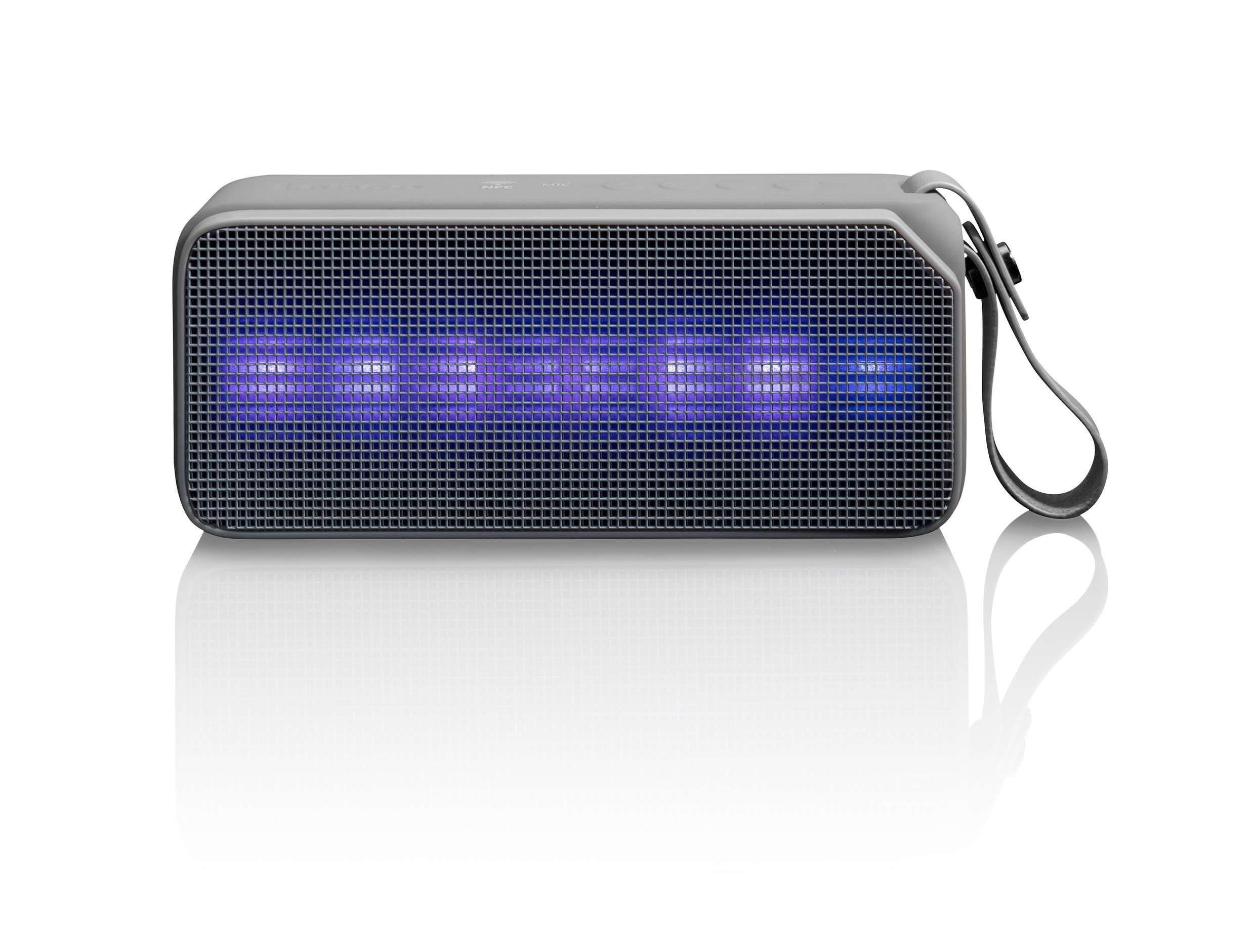 Lenco BT-190 Light Bluetooth-Lautsprecher W, Stereolautsprecher (NFC, Partyleuchten) Bluetooth, 7 mit