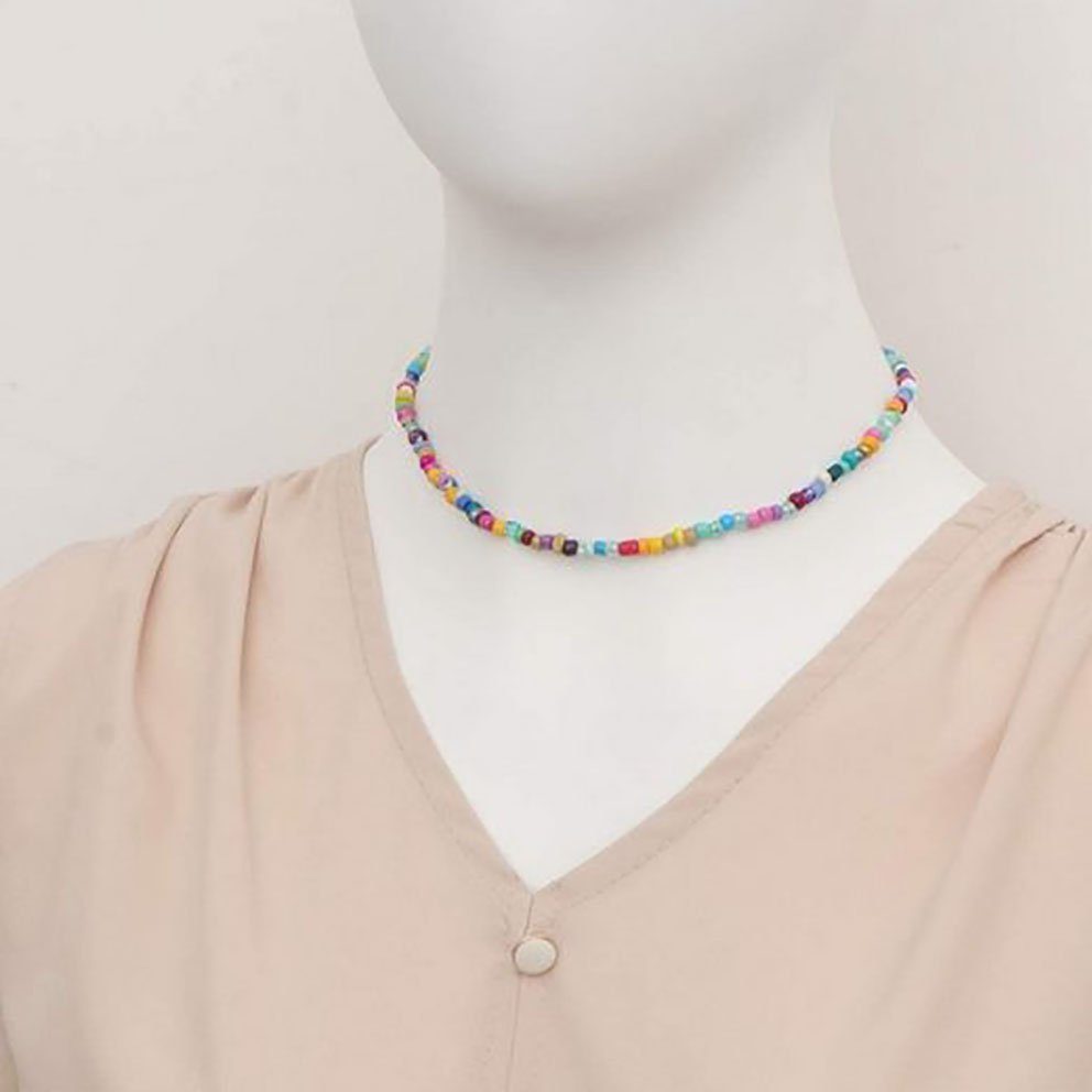 Kleine Perlenkette Perlenkette kurze Perle Halskette SRRINM Nachahmung (1-tlg)