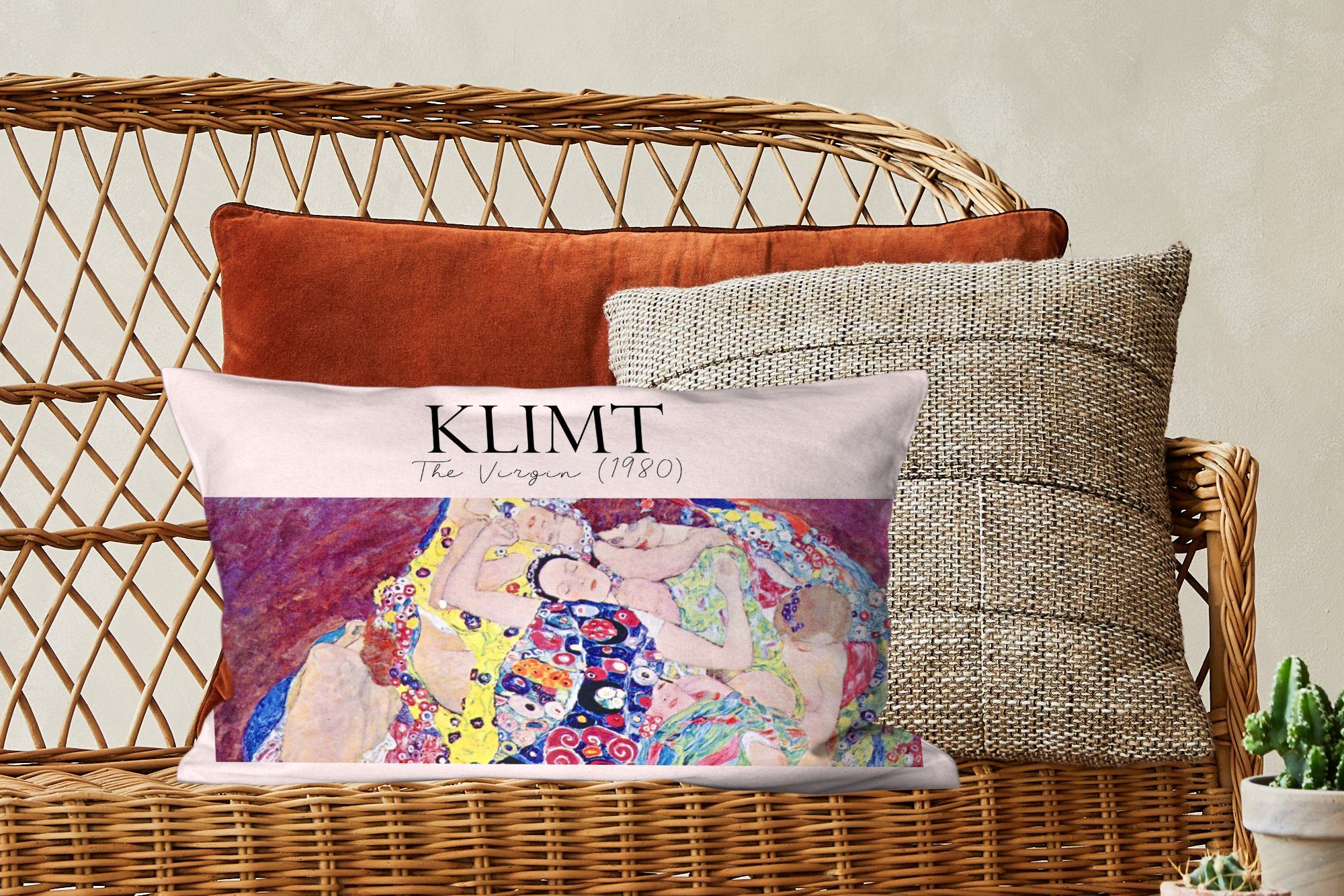 mit Klimt Kunst Meister, MuchoWow Dekokissen Dekokissen Alte Gustav - - Wohzimmer Schlafzimmer Zierkissen, Dekoration, Füllung,