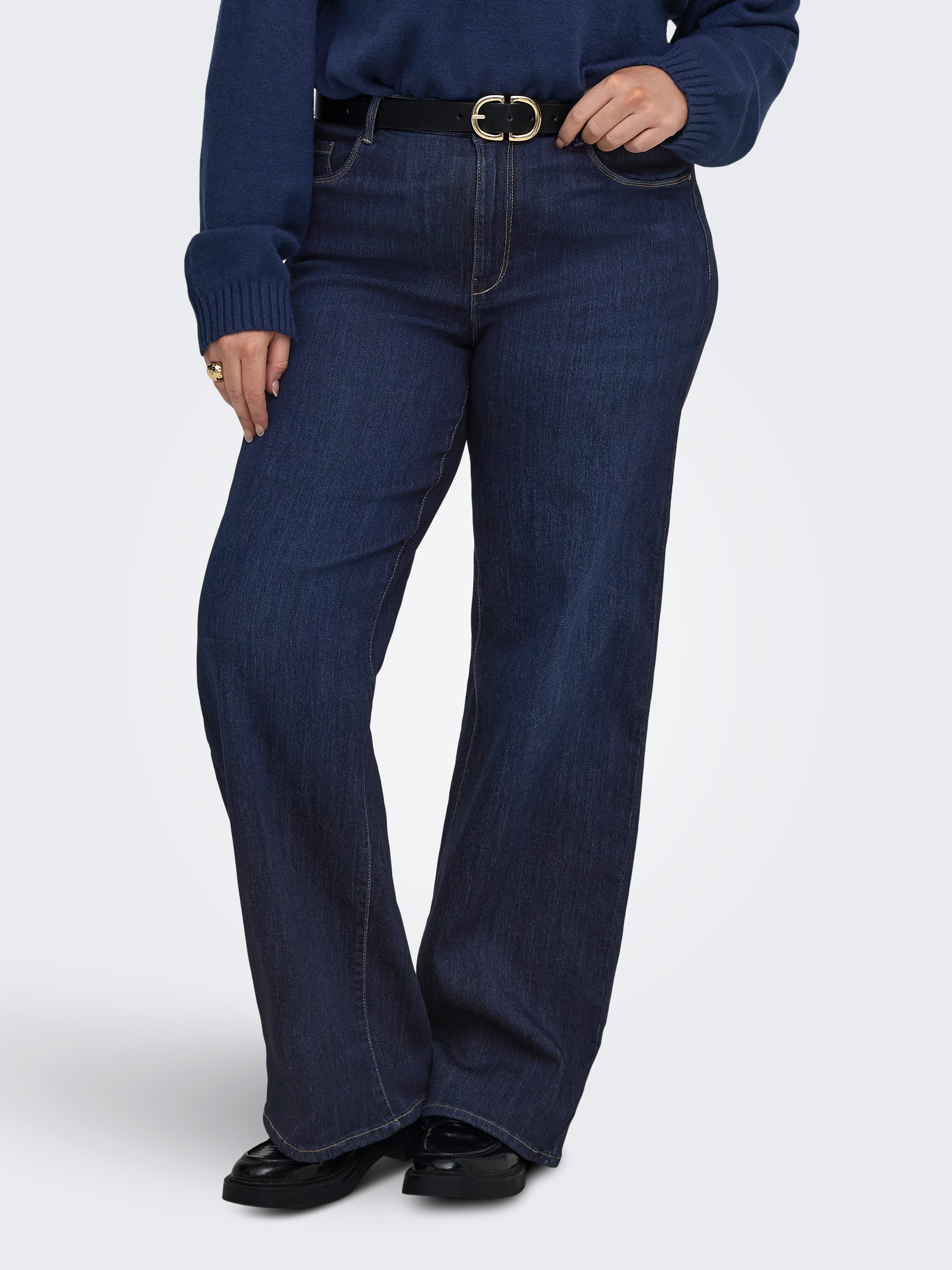 ONLY CARMAKOMA High-waist-Jeans CARTHUNDER HW WIDE DNM PIM536 NOOS Viskosemischung, High Waist