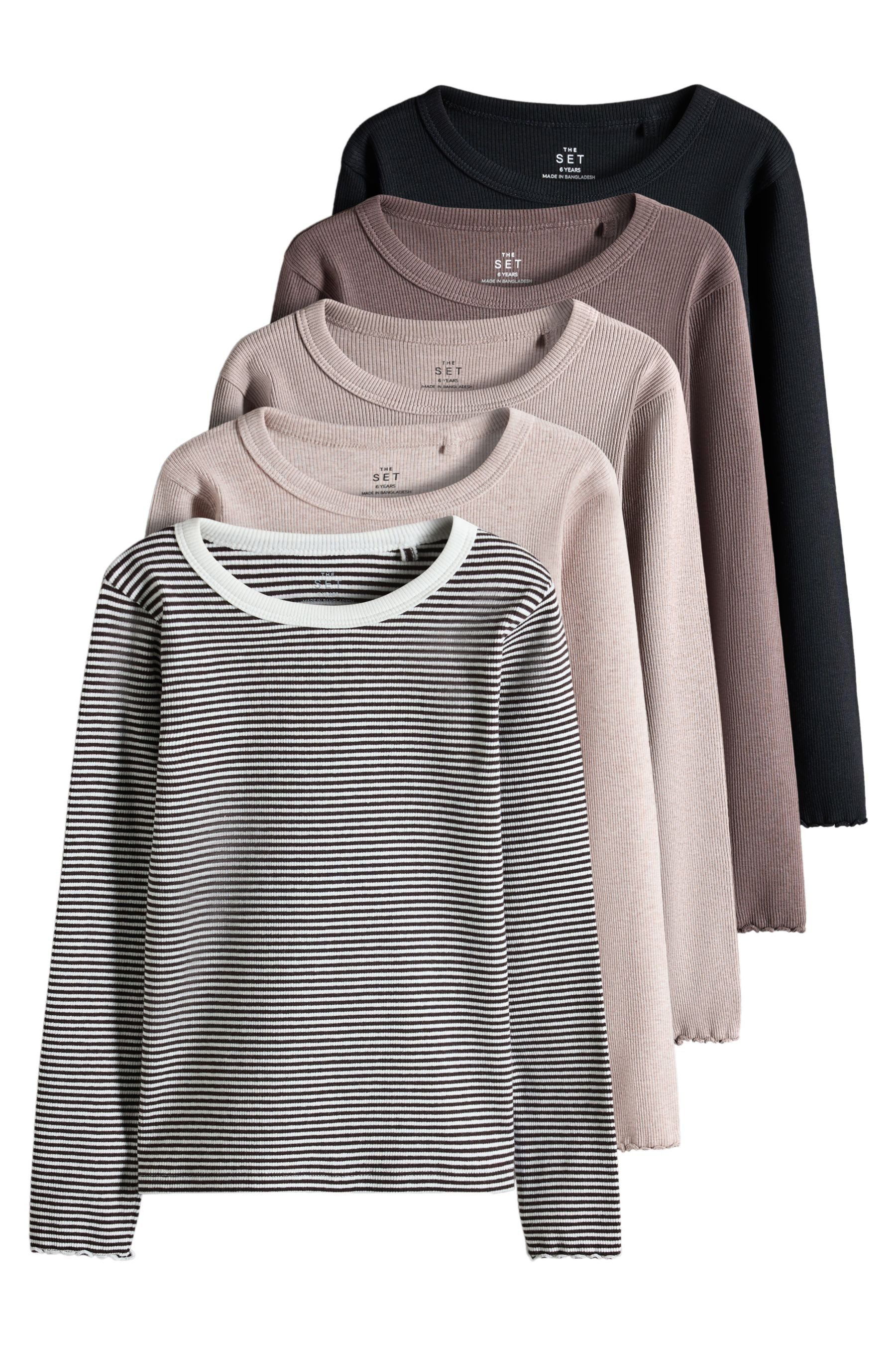 The Set T-Shirt The Set T-Shirts aus gerippte Jersey, 5er-Pack (5-tlg)