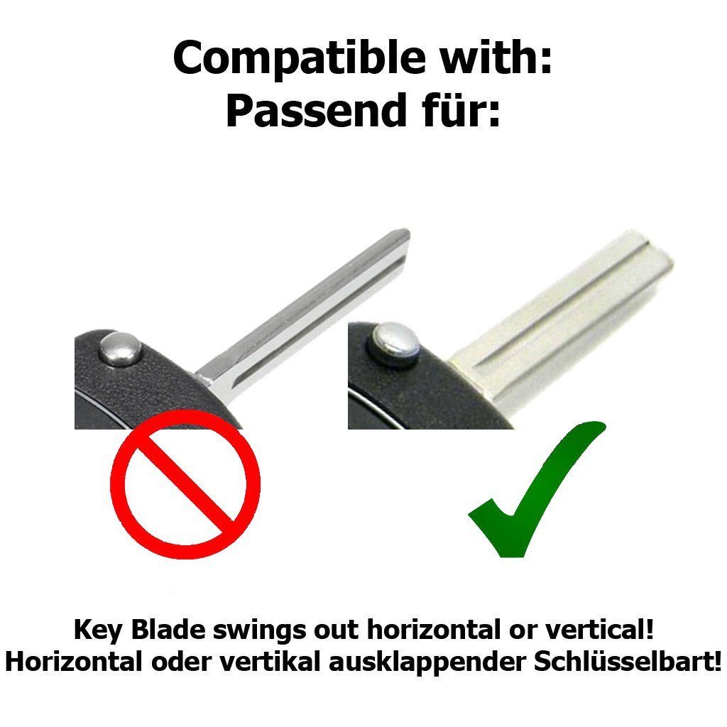 mt-key Schlüsseltasche Autoschlüssel Softcase Silikon Schutzhülle Schwarz, VW Golf 7 Polo Seat Leon Ibiza Skoda Superb Octavia Rapid 3 Tasten – Bild 3 von 3